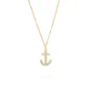 Diamond Anchor Pendant with Classic Chain in 14k Gold sold by Haverhill