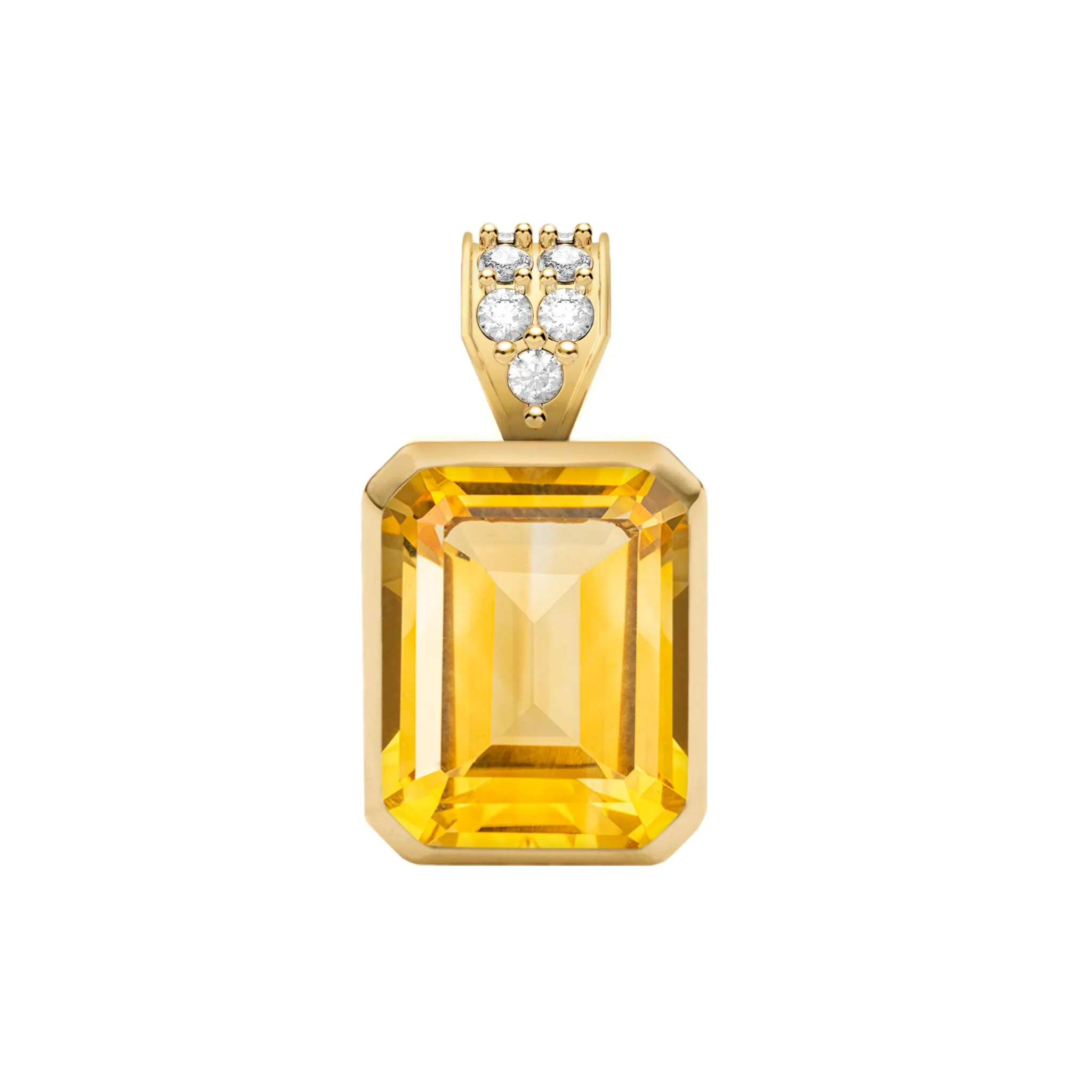 Warren Citrine Pendant with Diamond Bale in 14k Gold (November) sold by Haverhill