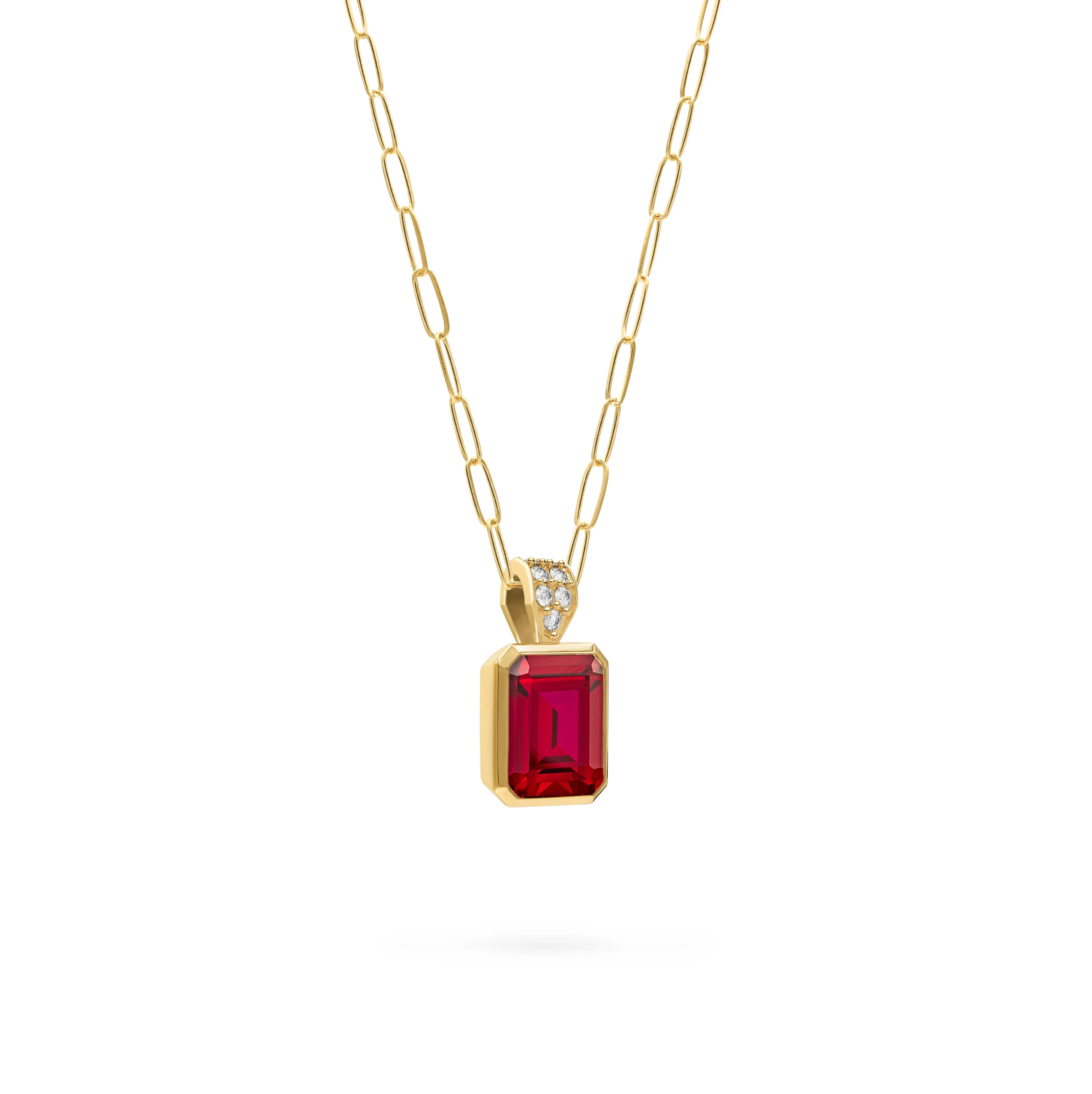 Warren Ruby Pendant with Diamond Bale in 14k Gold (July) sold by Haverhill product image thumbnail 4