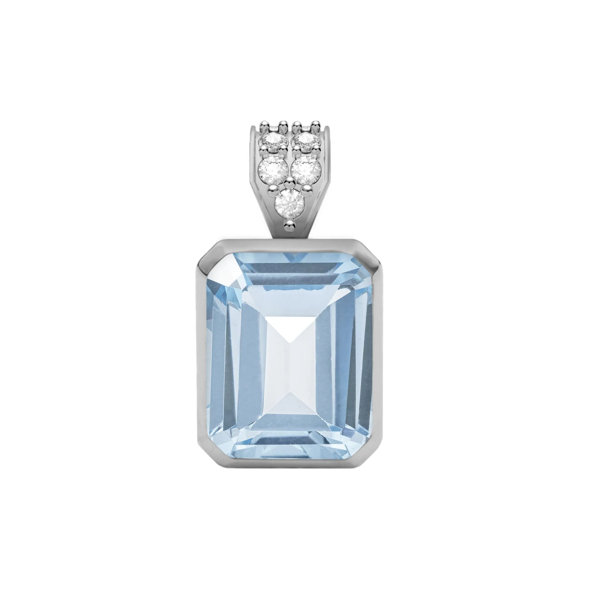 Warren Aquamarine Pendant with Diamond Bale in 14k Gold (March) sold by Haverhill product image thumbnail 5