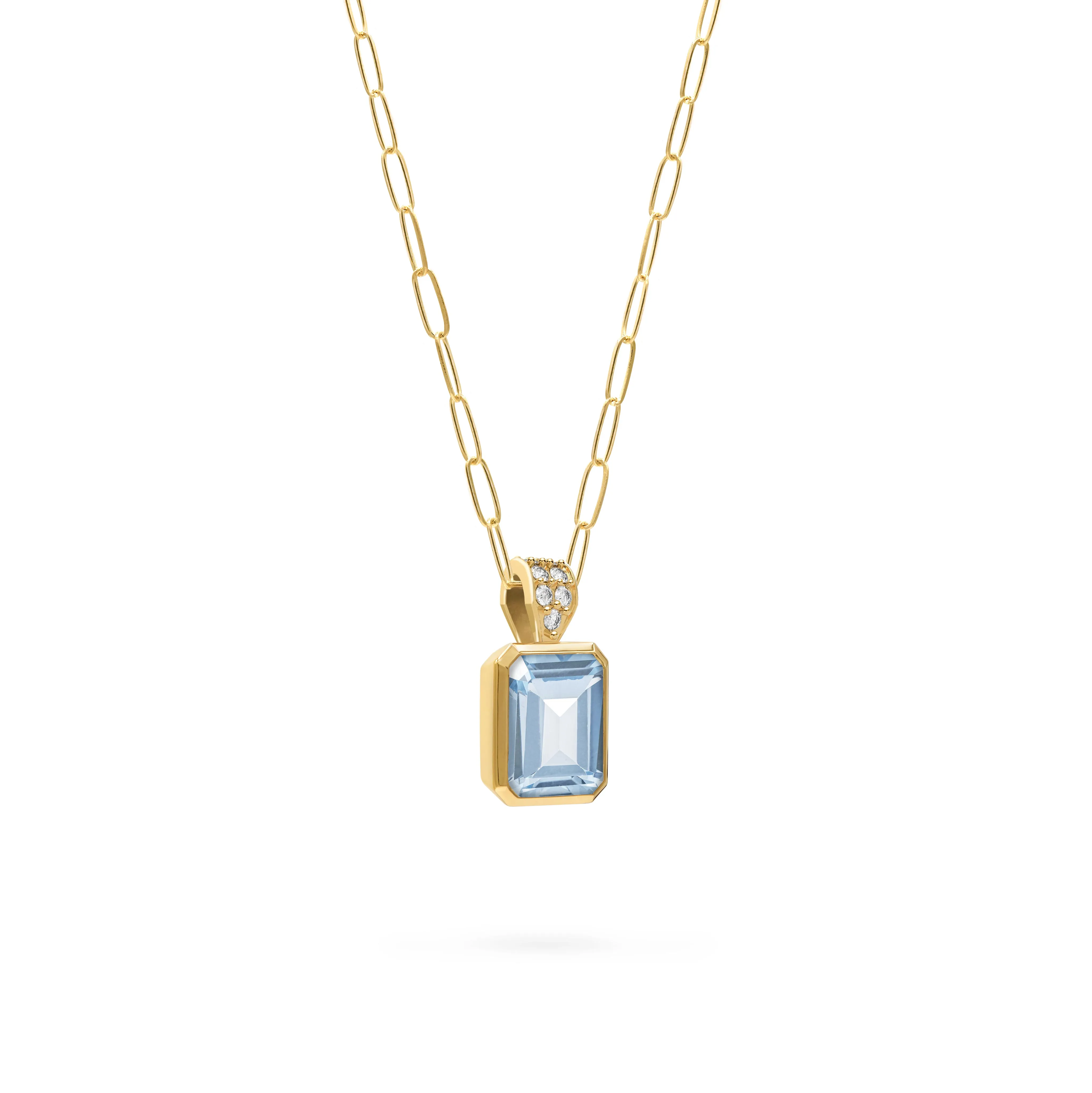 Warren Aquamarine Pendant with Diamond Bale in 14k Gold (March) sold by Haverhill product image thumbnail 4