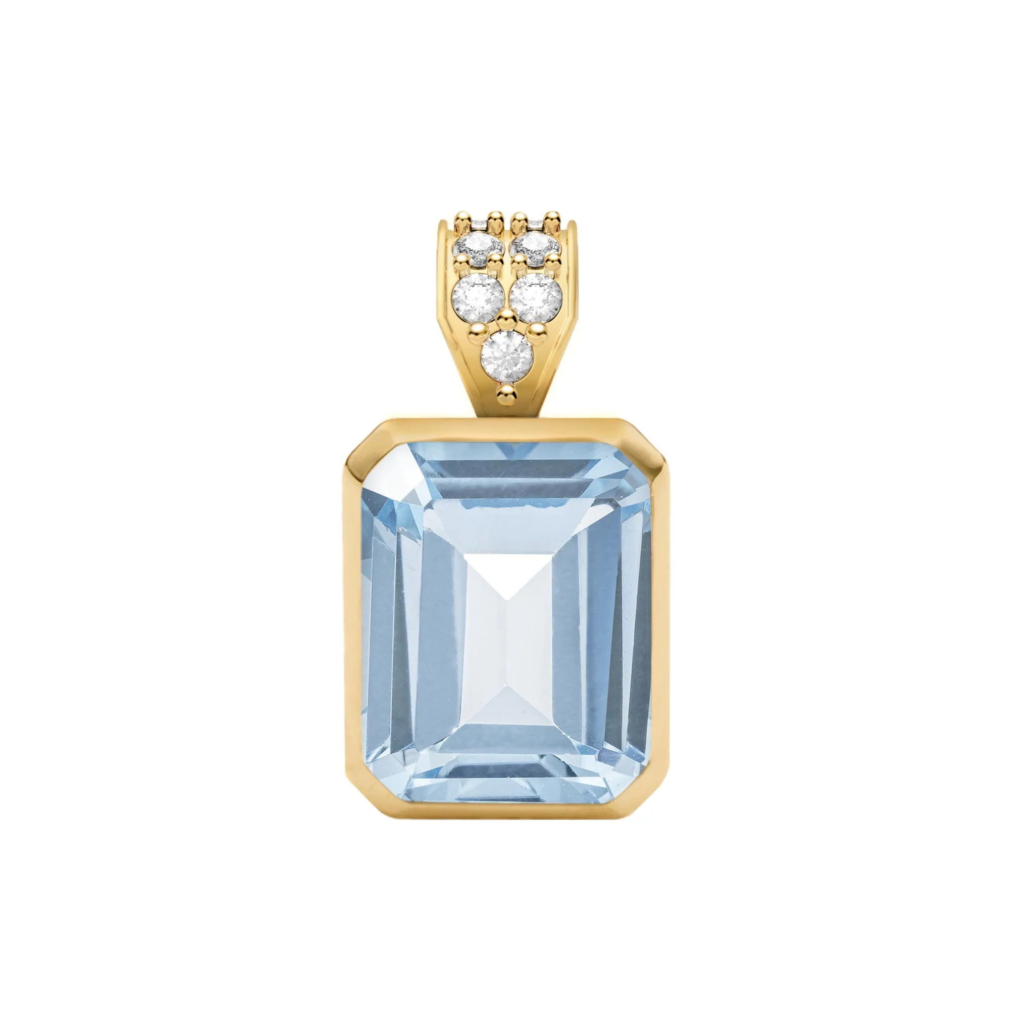 Warren Aquamarine Pendant with Diamond Bale in 14k Gold (March) sold by Haverhill