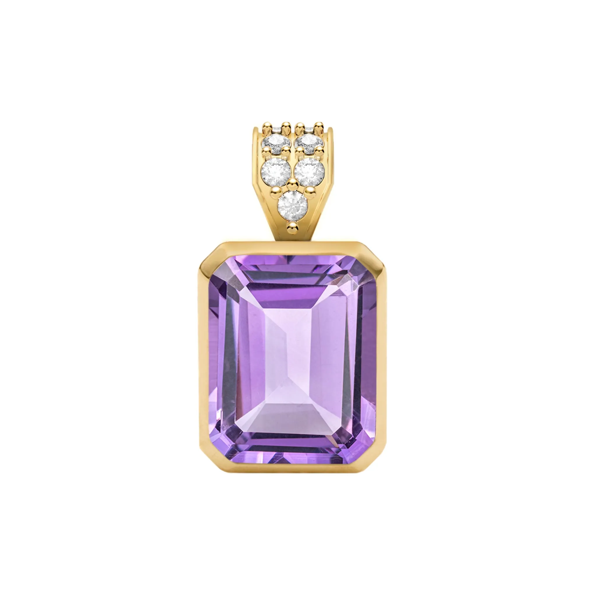 Warren Amethyst Pendant with Diamond Bale in 14k Gold (February) sold by Haverhill