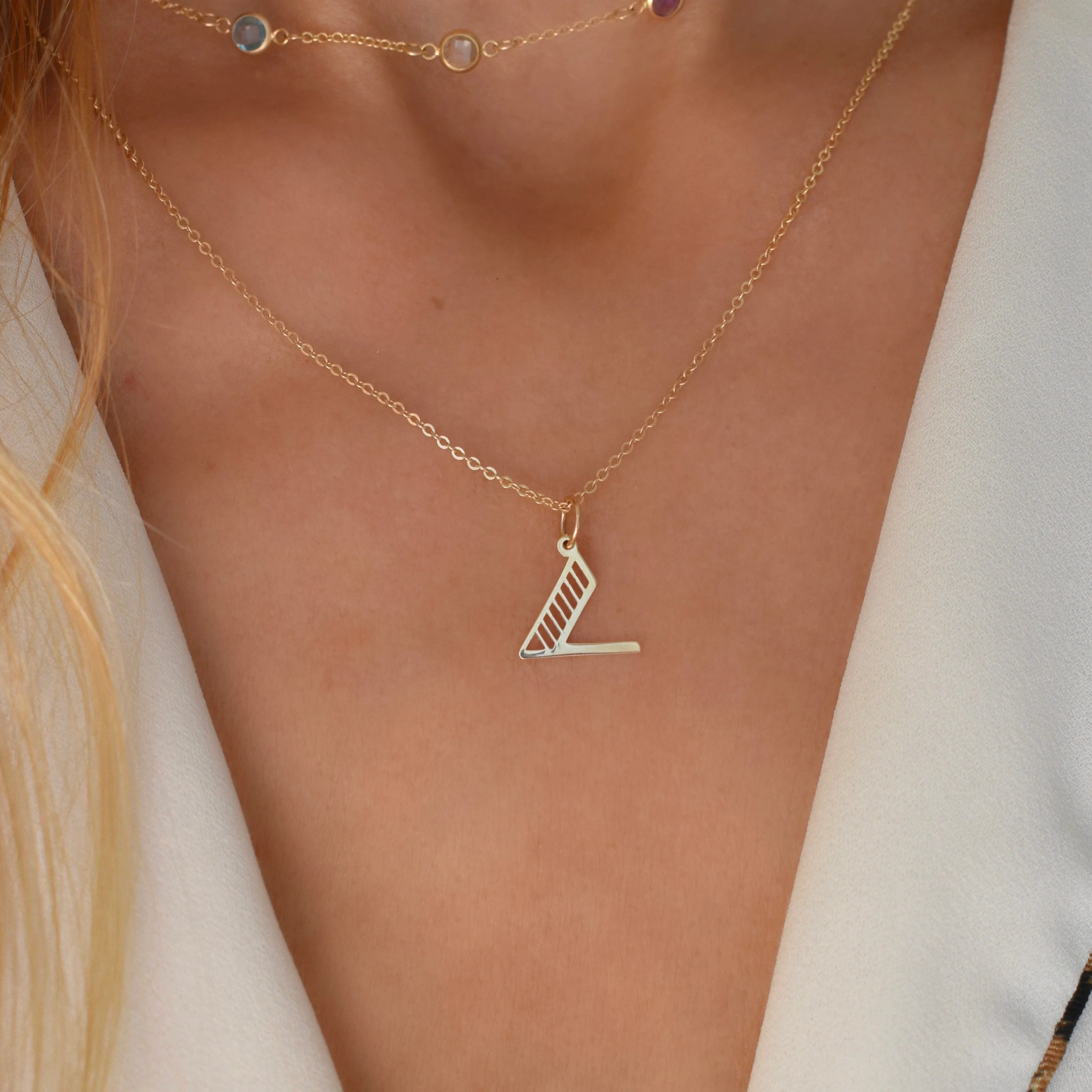 Essex Letter V Pendant in 14k Gold sold by Haverhill product image thumbnail 3