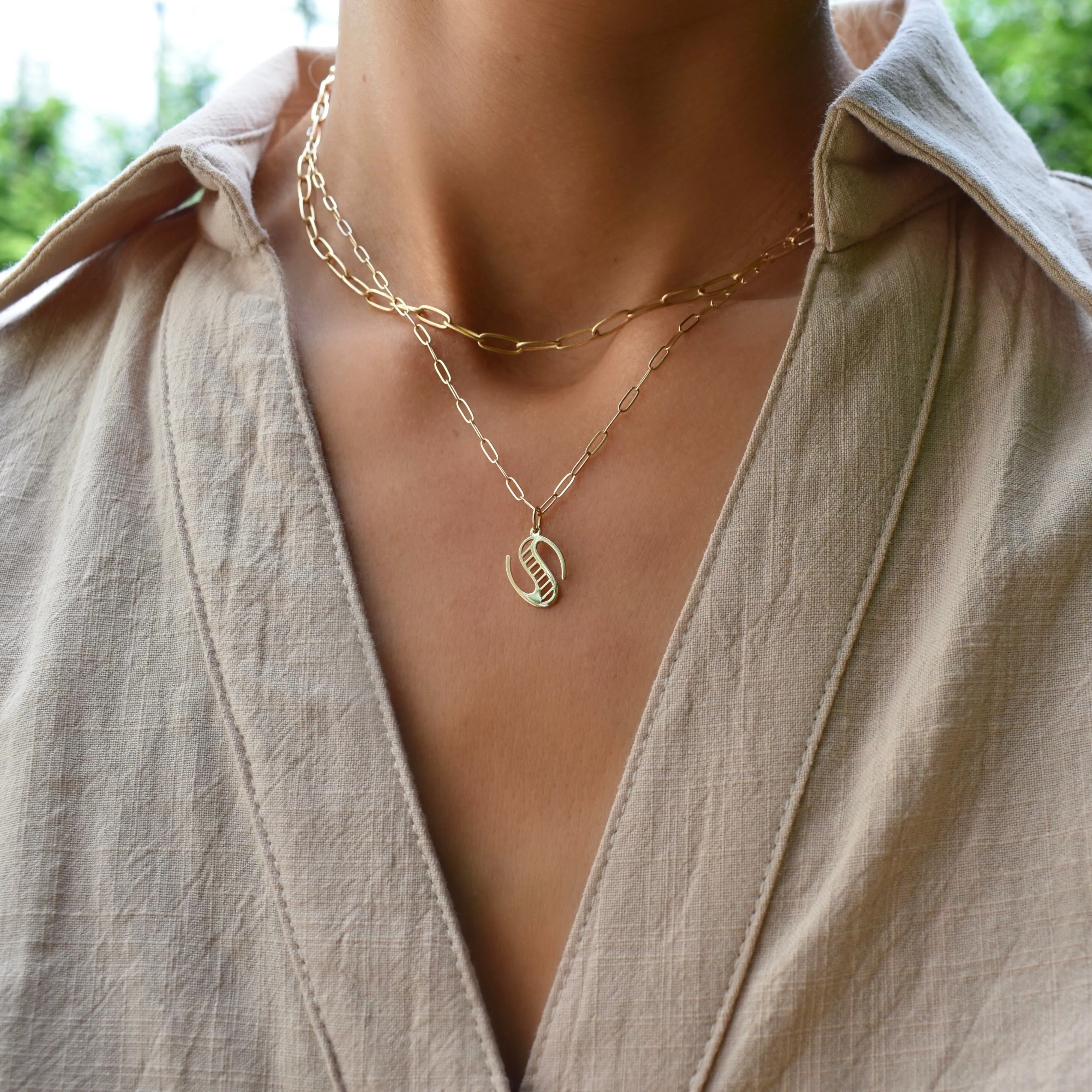 Essex Letter S Pendant in 14k Gold sold by Haverhill product image thumbnail 2