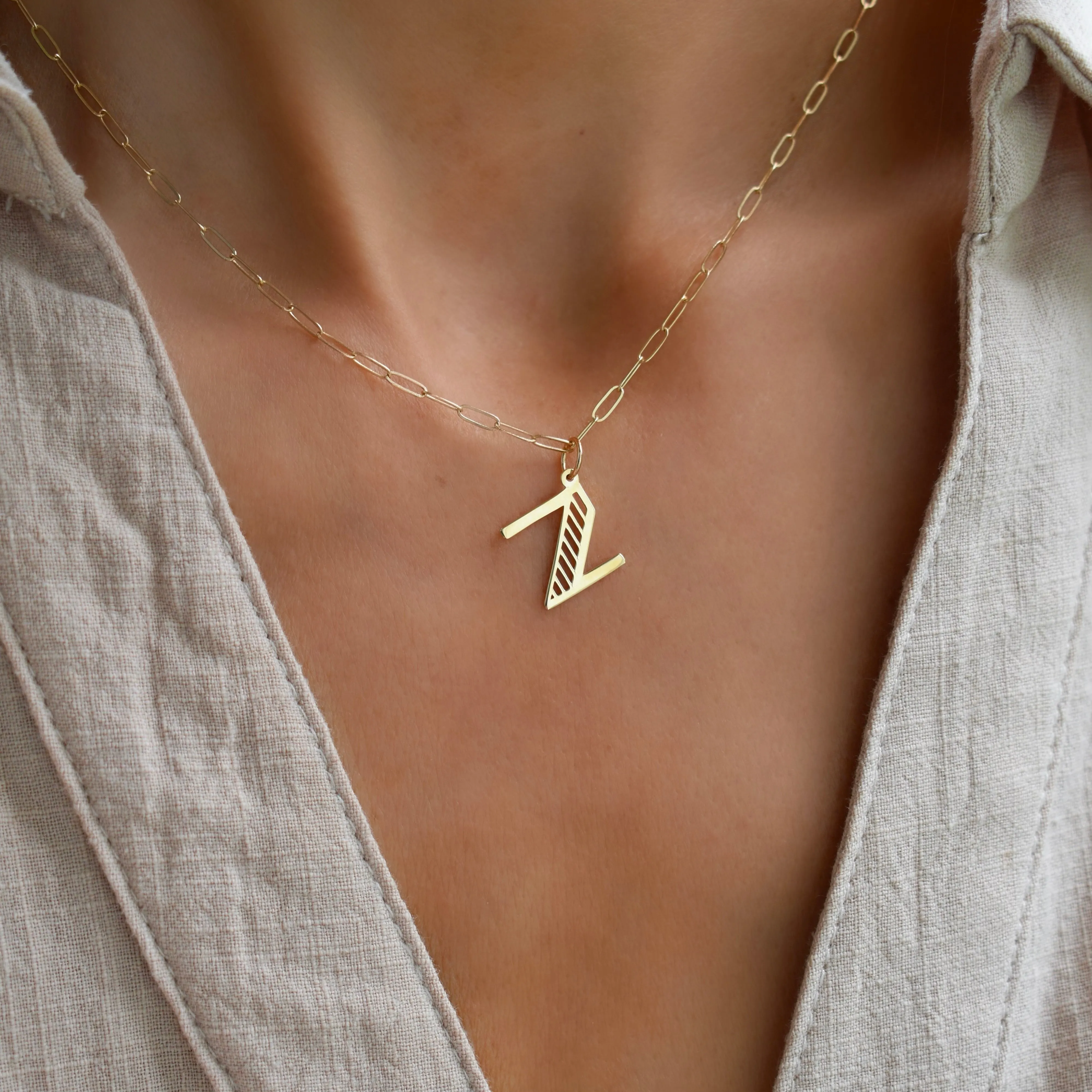 Essex Letter N Pendant in 14k Gold sold by Haverhill product image thumbnail 3
