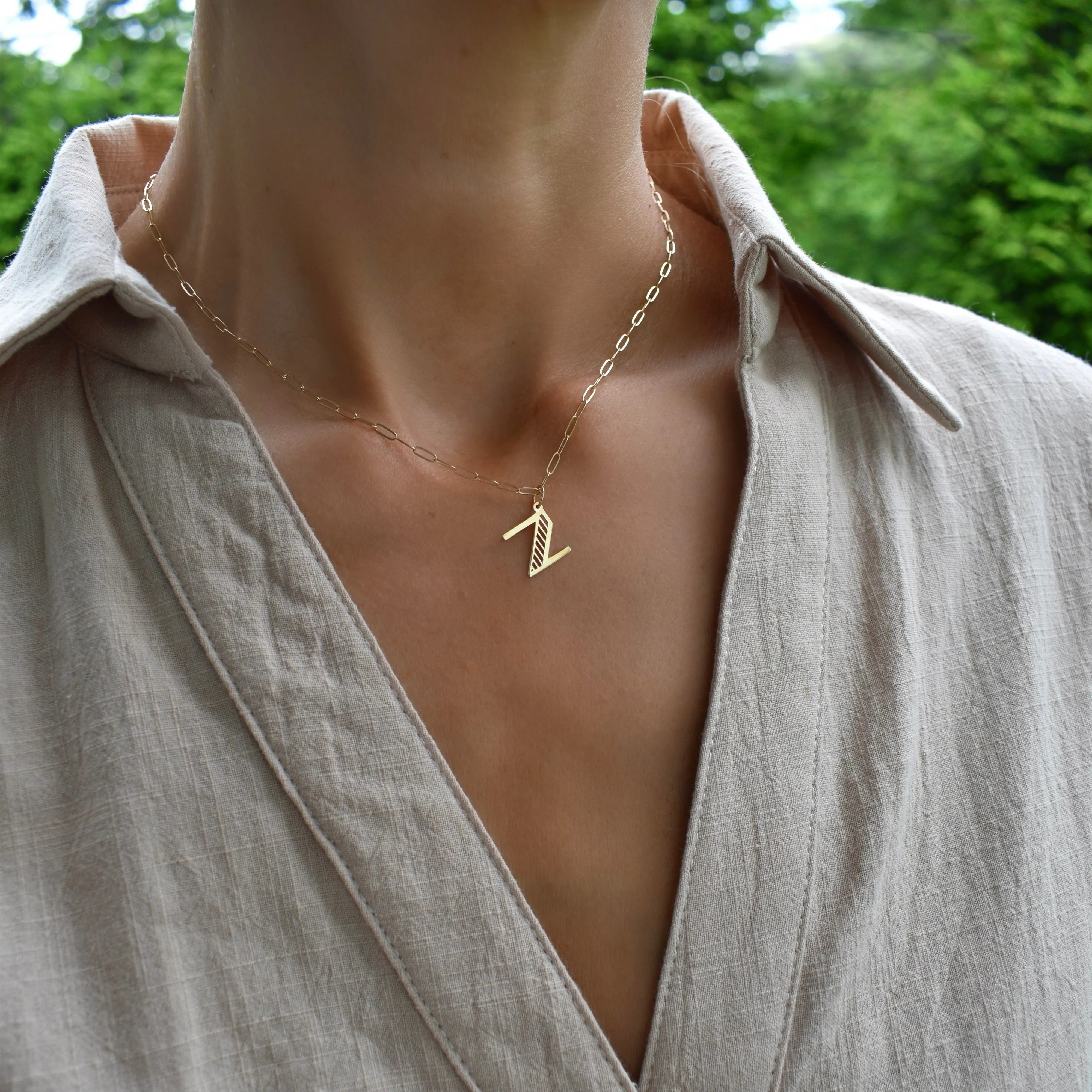 Essex Letter N Pendant in 14k Gold sold by Haverhill product image thumbnail 2