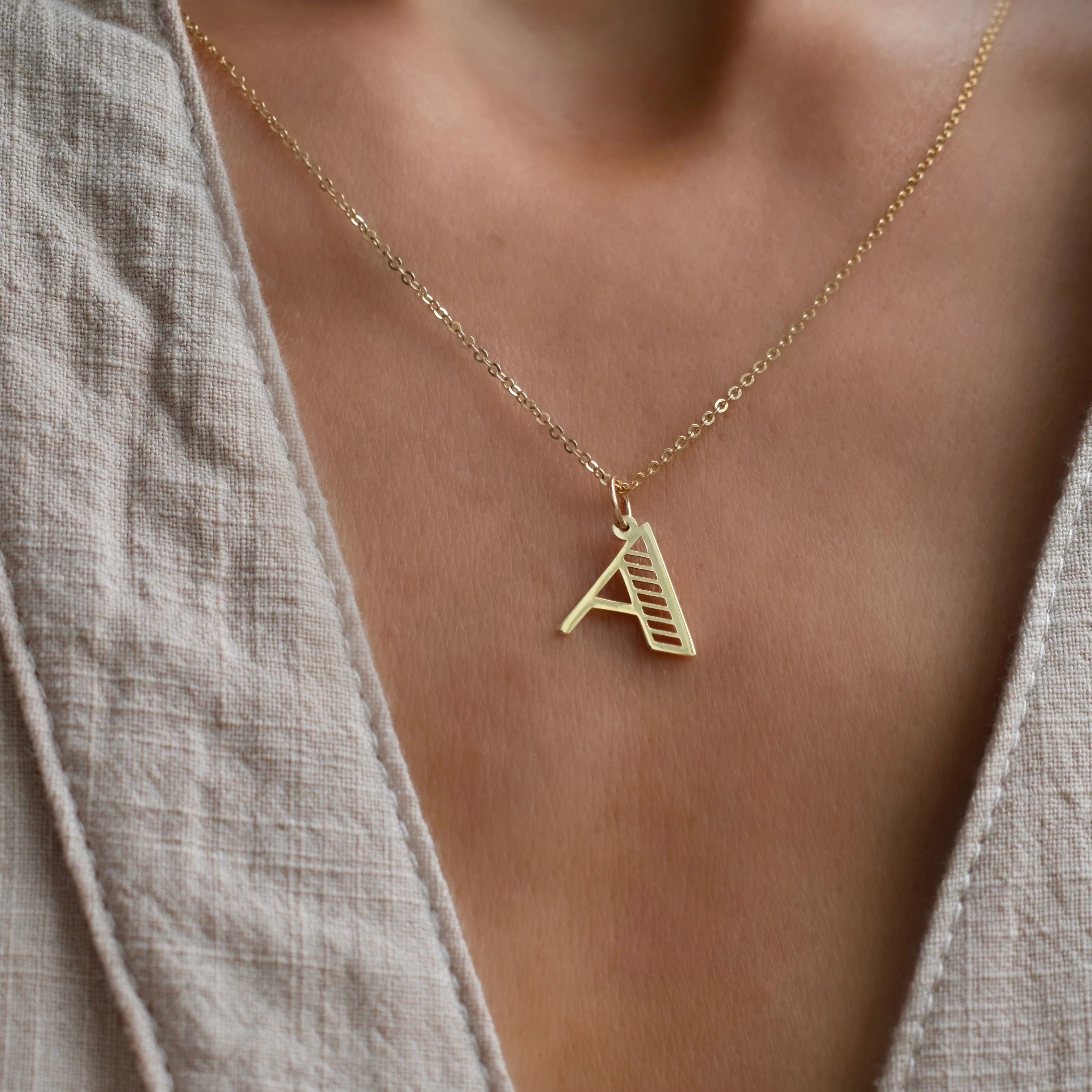 Essex Letter A Pendant in 14k Gold sold by Haverhill product image thumbnail 3