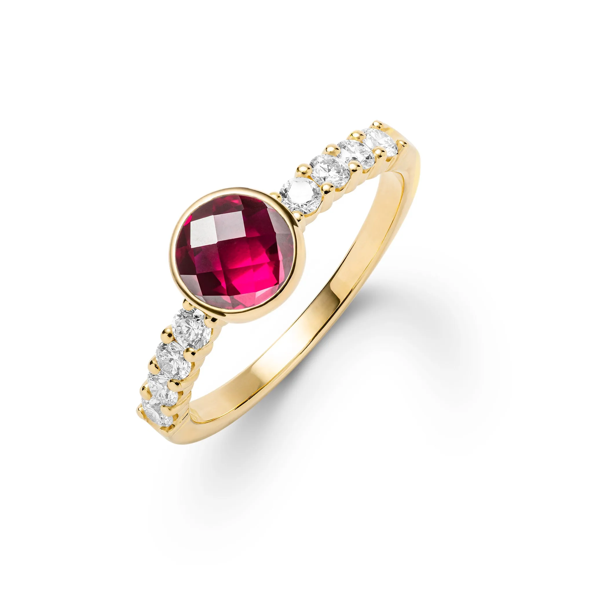 Rosecliff Grand Ruby Ring in 14k Gold (July) sold by Haverhill