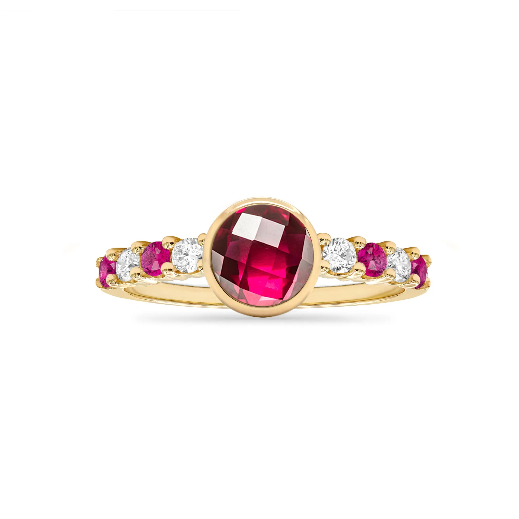 Rosecliff Grand Ruby Ring in 14k Gold (July) sold by Haverhill product image thumbnail 4