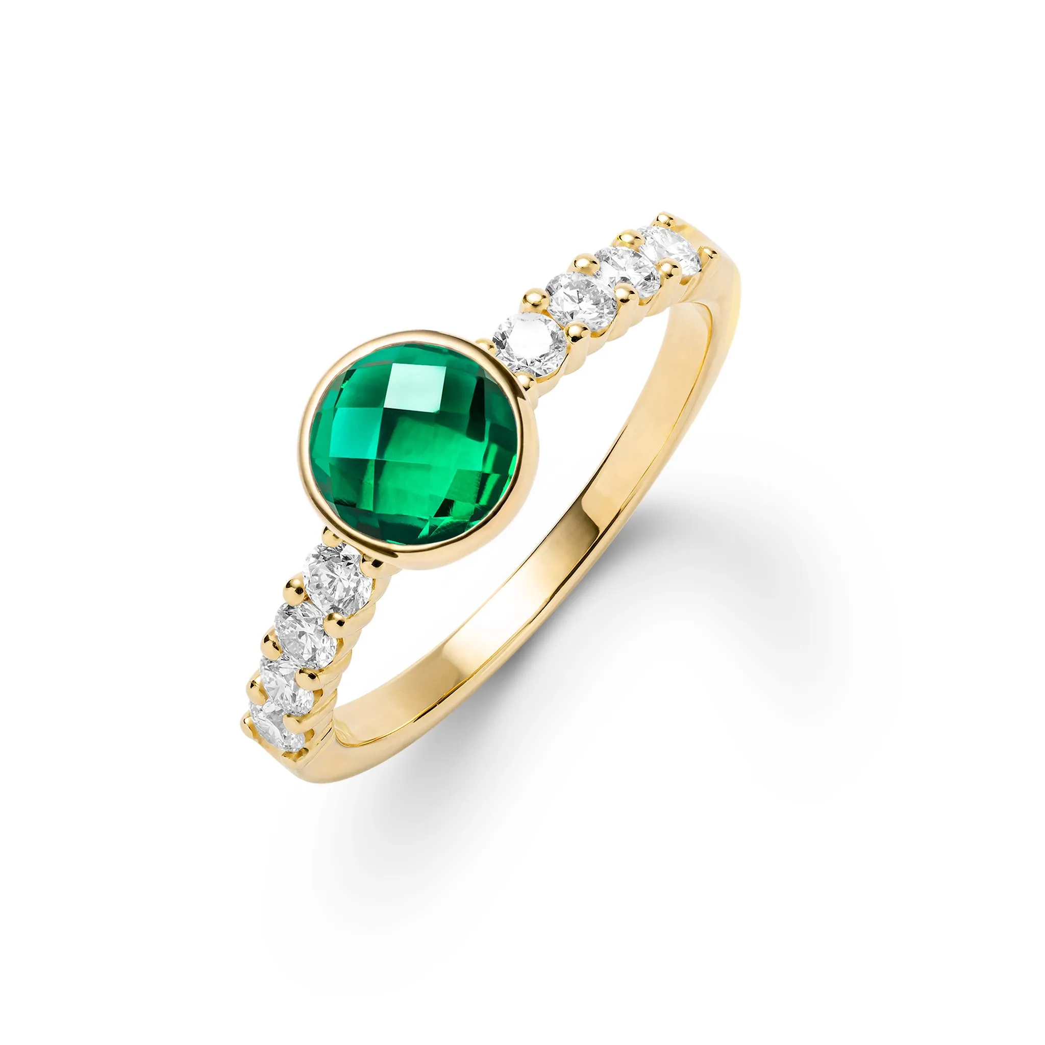 Rosecliff Grand Emerald Ring in 14k Gold (May) sold by Haverhill