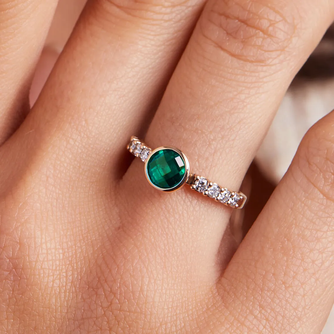 Rosecliff Grand Emerald Ring in 14k Gold (May) sold by Haverhill product image thumbnail 3