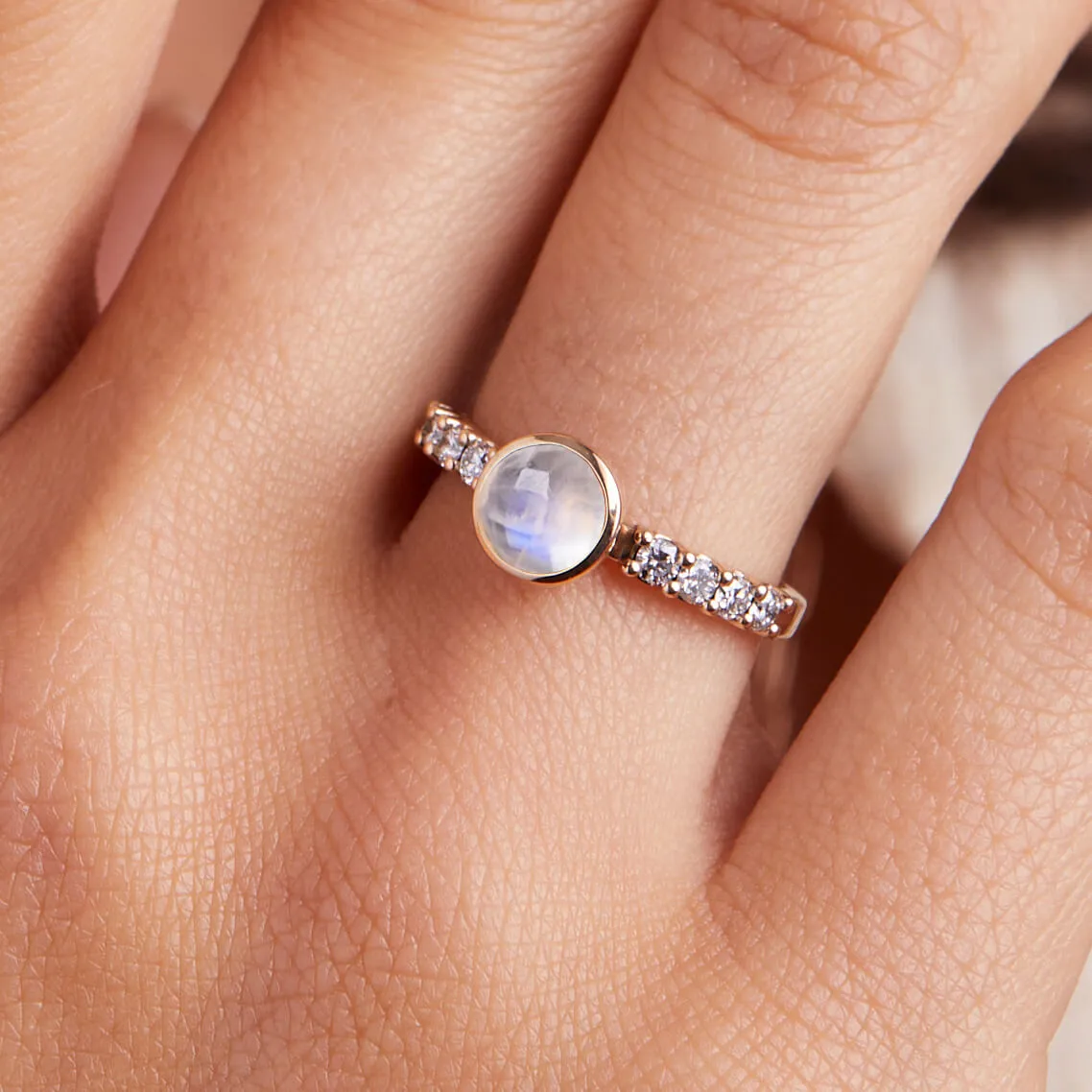 Rosecliff Grand Moonstone Ring in 14k Gold (June) sold by Haverhill product image thumbnail 3