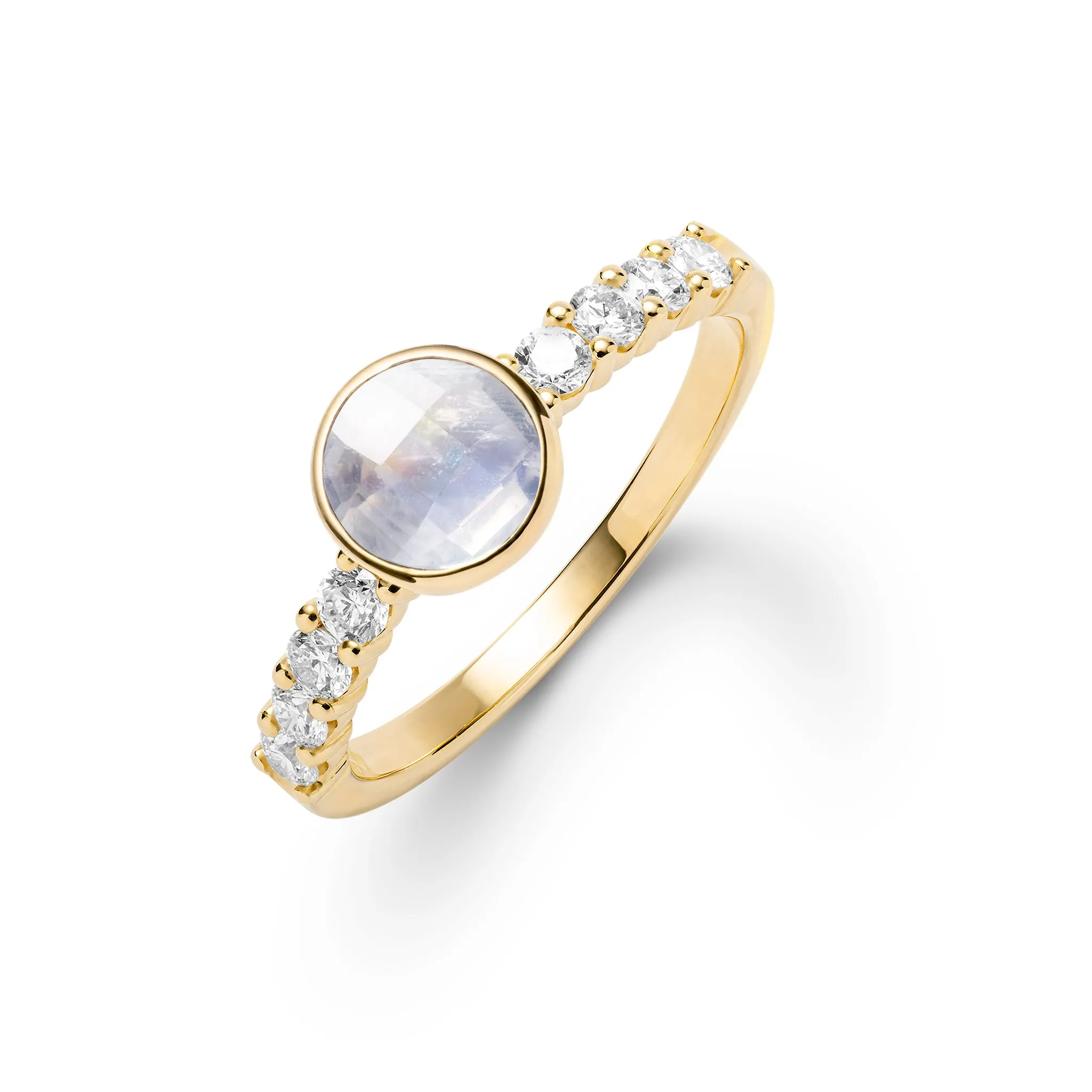 Rosecliff Grand Moonstone Ring in 14k Gold (June) sold by Haverhill