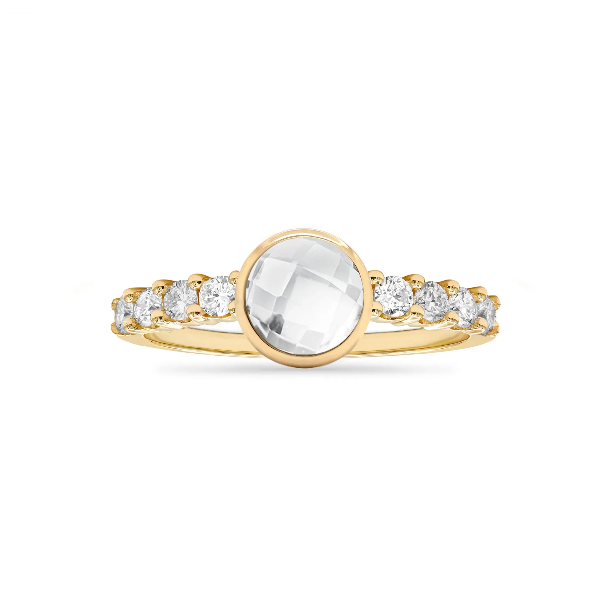 Rosecliff Grand White Topaz Ring in 14k Gold (April) sold by Haverhill product image thumbnail 5
