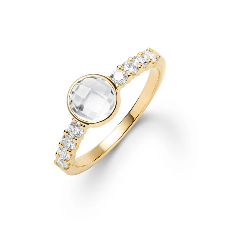 Rosecliff Grand White Topaz Ring in 14k Gold (April) sold by Haverhill