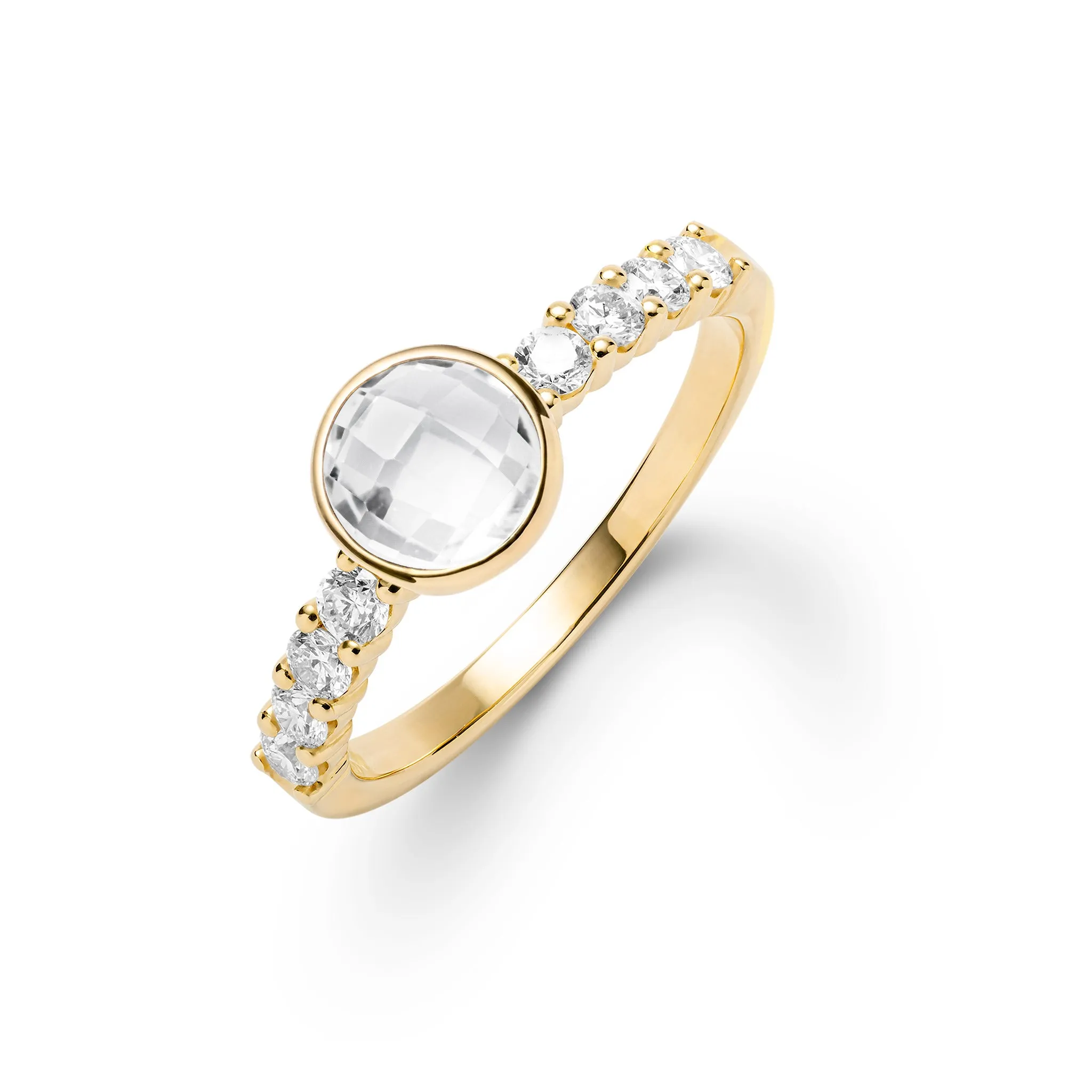 Rosecliff Grand White Topaz Ring in 14k Gold (April) sold by Haverhill