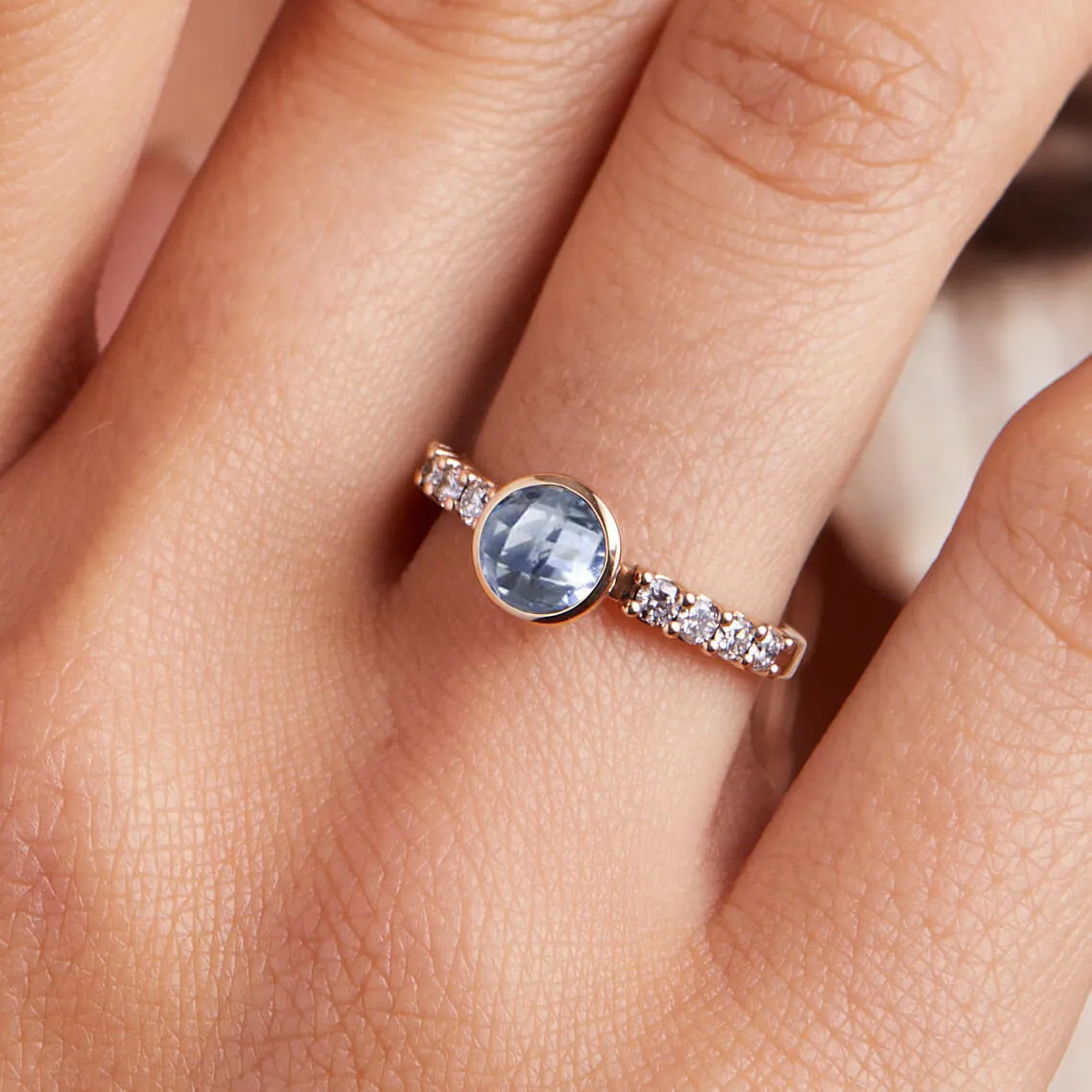 Rosecliff Grand Aquamarine Ring in 14k Gold (March) sold by Haverhill product image thumbnail 3