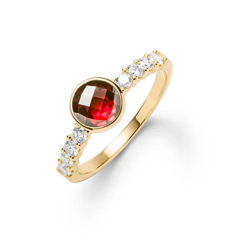 Rosecliff Grand Garnet Ring in 14k Gold (January) sold by Haverhill