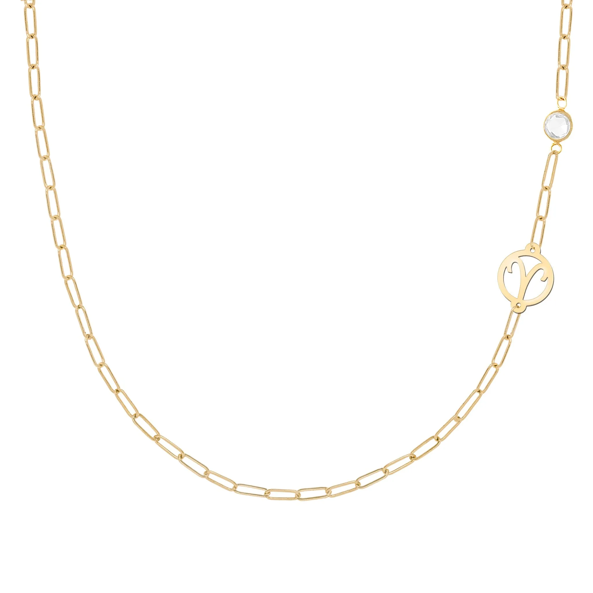 Zodiac & Birthstone Adelaide Mini Necklace in 14k Gold sold by Haverhill