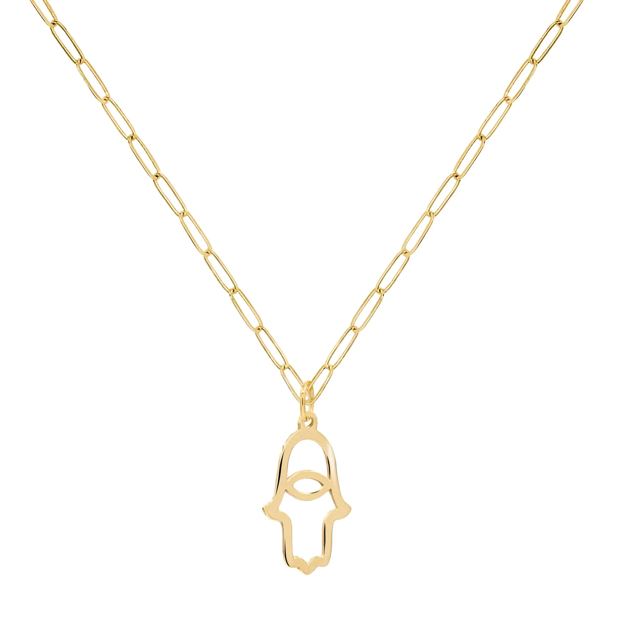 Hamsa Pendant with Adelaide Mini Chain in 14k Gold sold by Haverhill