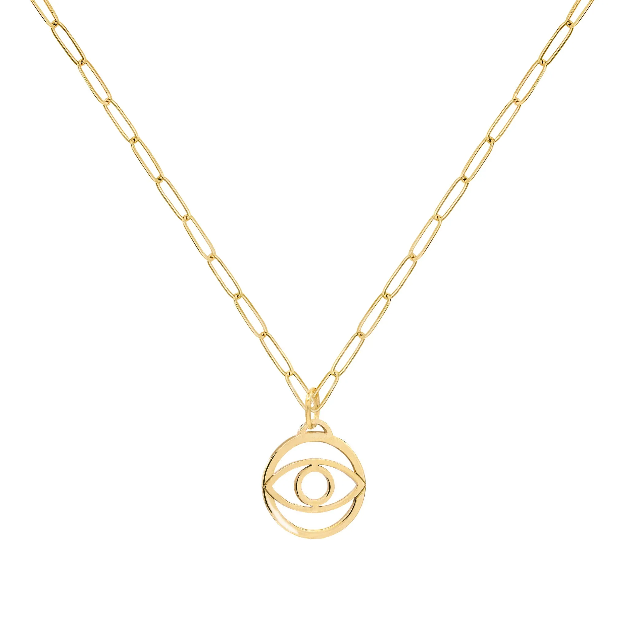 Evil Eye Pendant with Adelaide Mini Chain in 14k Gold sold by Haverhill