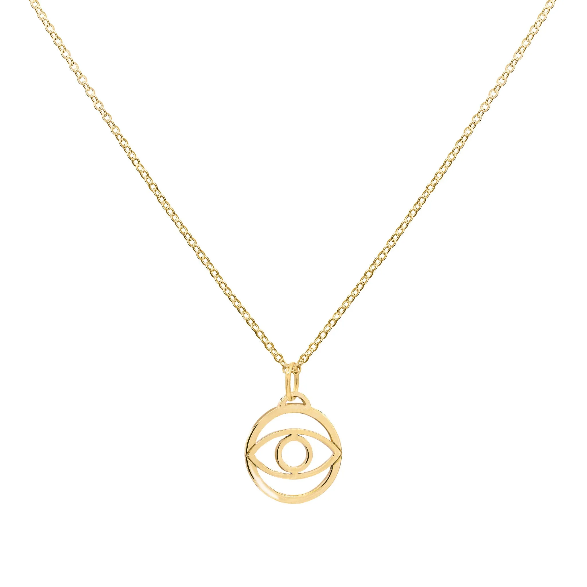 Evil Eye Pendant with Classic Chain in 14k Gold sold by Haverhill