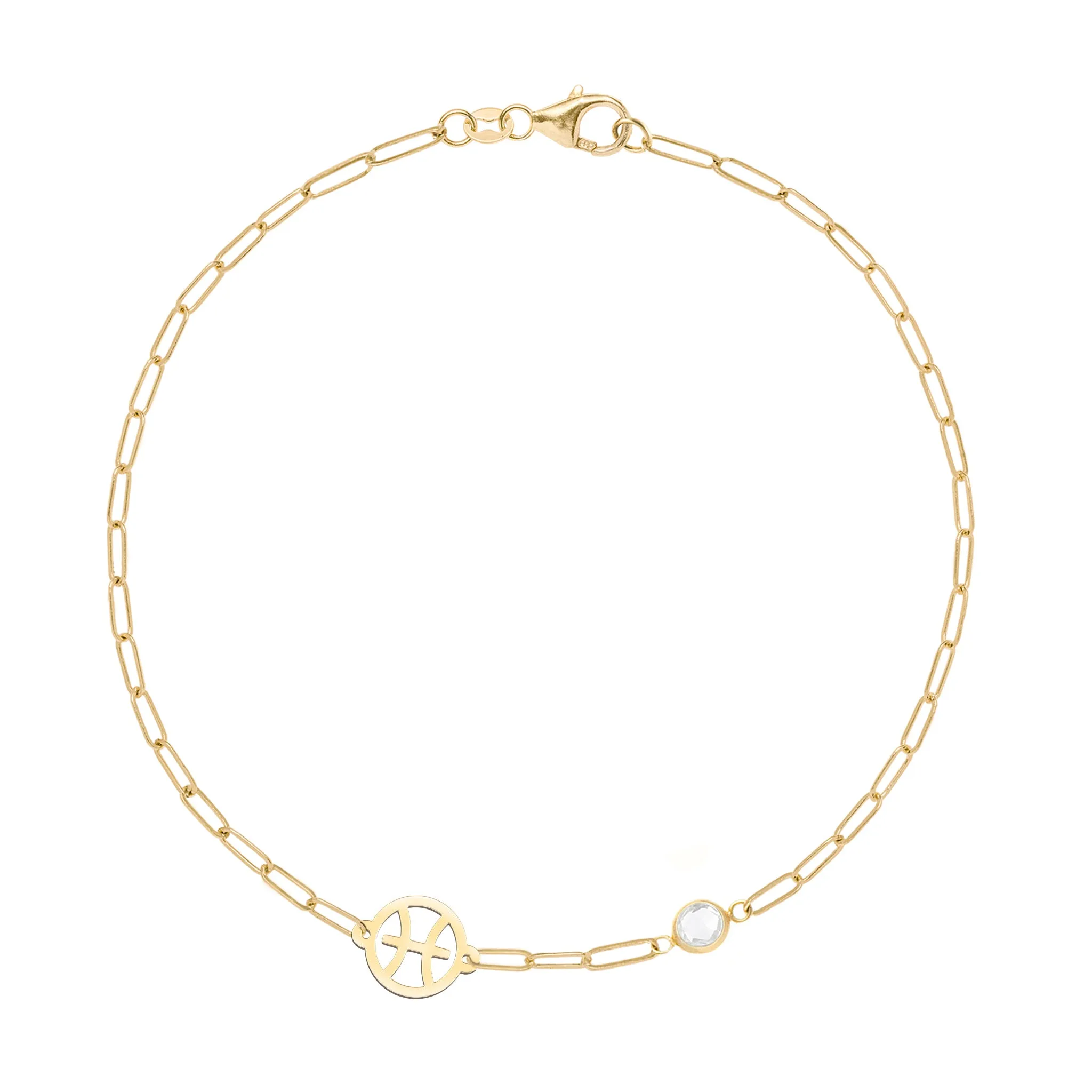 Pisces & Birthstone Bracelet on Adelaide Mini in 14k Gold sold by Haverhill