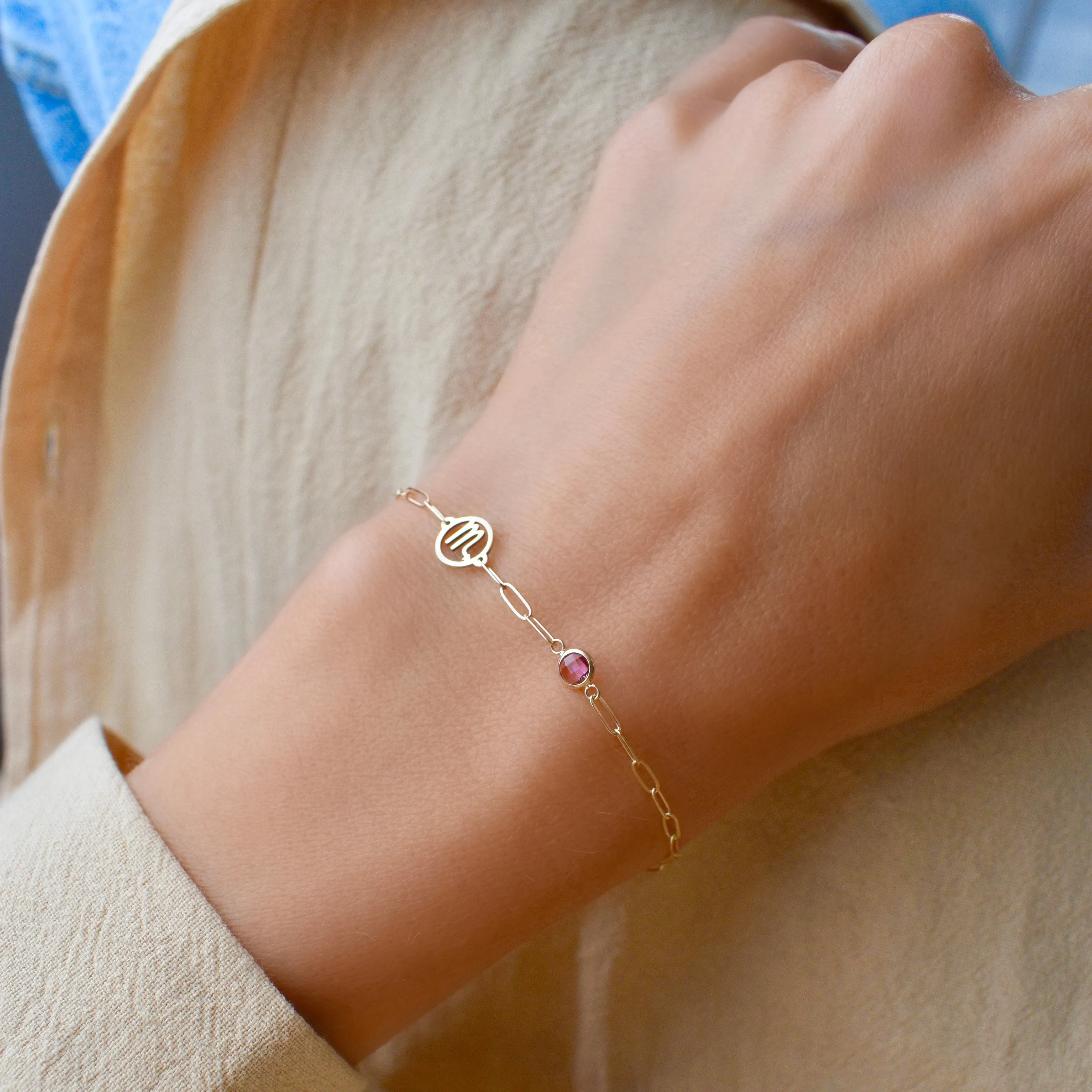 Scorpio & Birthstone Bracelet on Adelaide Mini in 14k Gold sold by Haverhill product image thumbnail 2