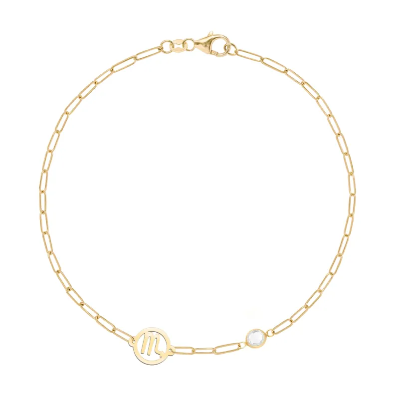 Scorpio & Birthstone Adelaide Mini Bracelet in 14k Gold sold by Haverhill