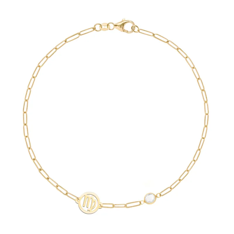 Virgo & Birthstone Bracelet on Adelaide Mini in 14k Gold sold by Haverhill