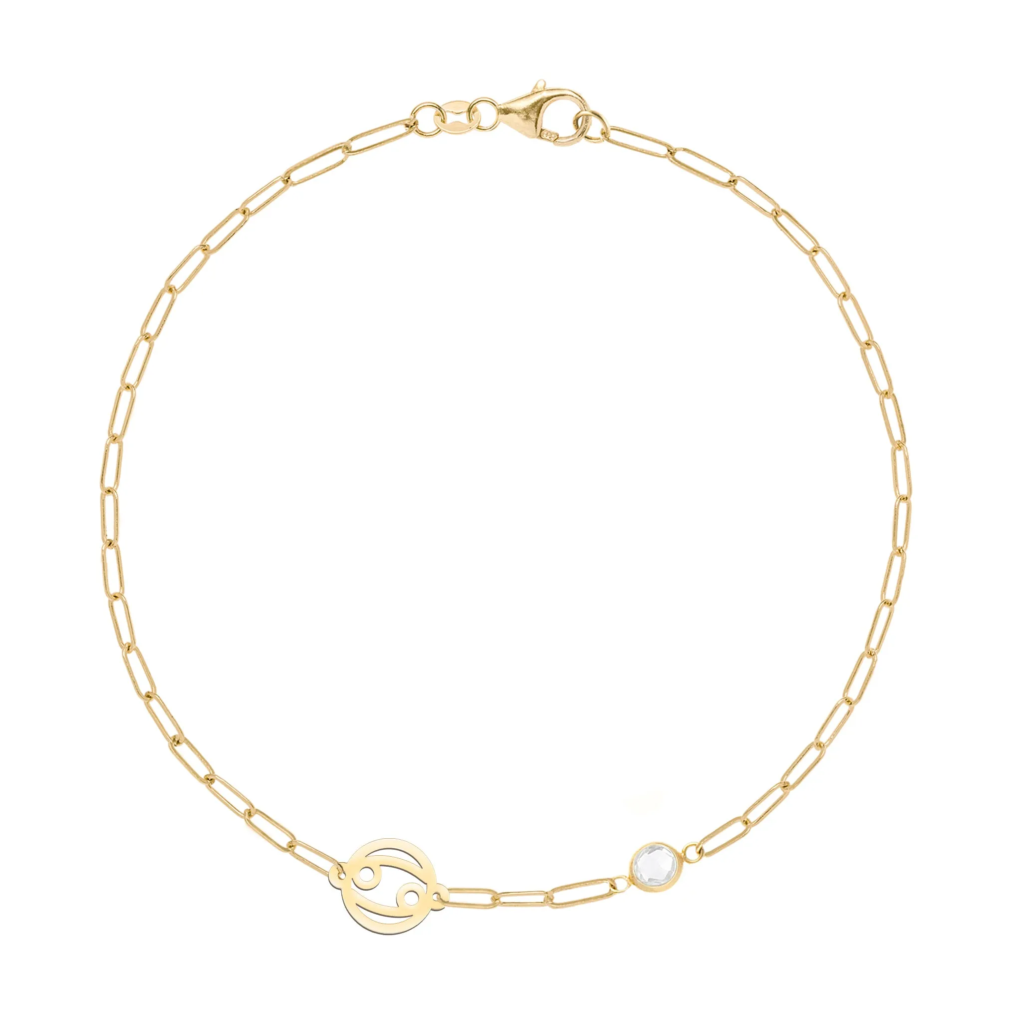 Cancer & Birthstone Bracelet on Adelaide Mini in 14k Gold sold by Haverhill