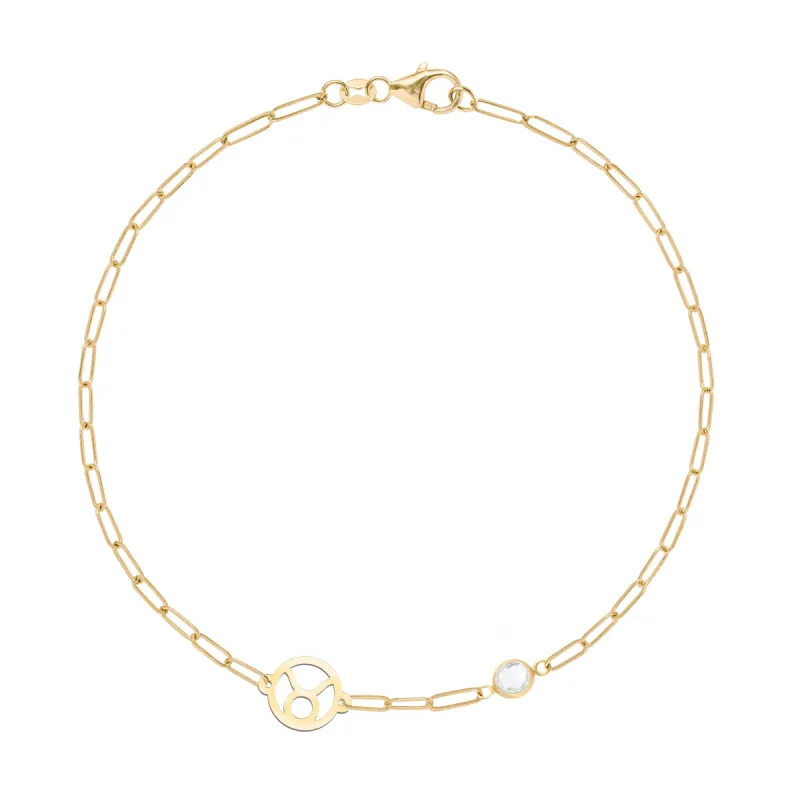 Taurus & Birthstone Bracelet on Adelaide Mini in 14k Gold sold by Haverhill