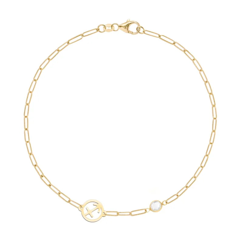 Sagittarius & Birthstone Bracelet on Adelaide Mini in 14k Gold sold by Haverhill