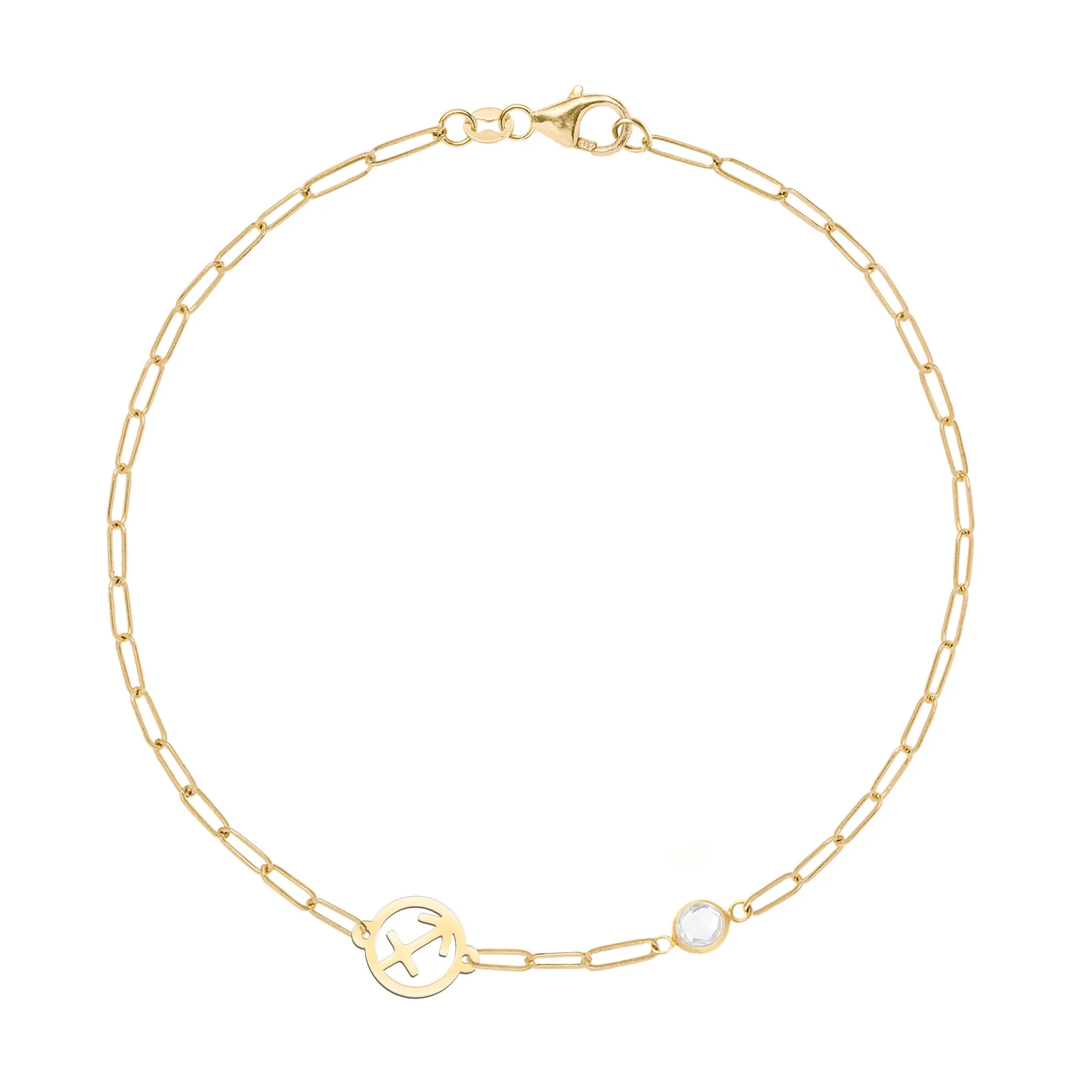 Sagittarius & Birthstone Bracelet on Adelaide Mini in 14k Gold sold by Haverhill