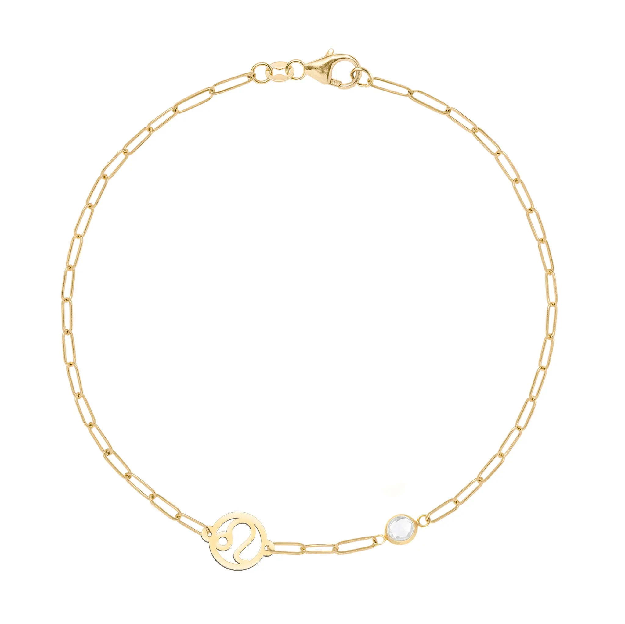 Leo & Birthstone Bracelet on Adelaide Mini in 14k Gold sold by Haverhill