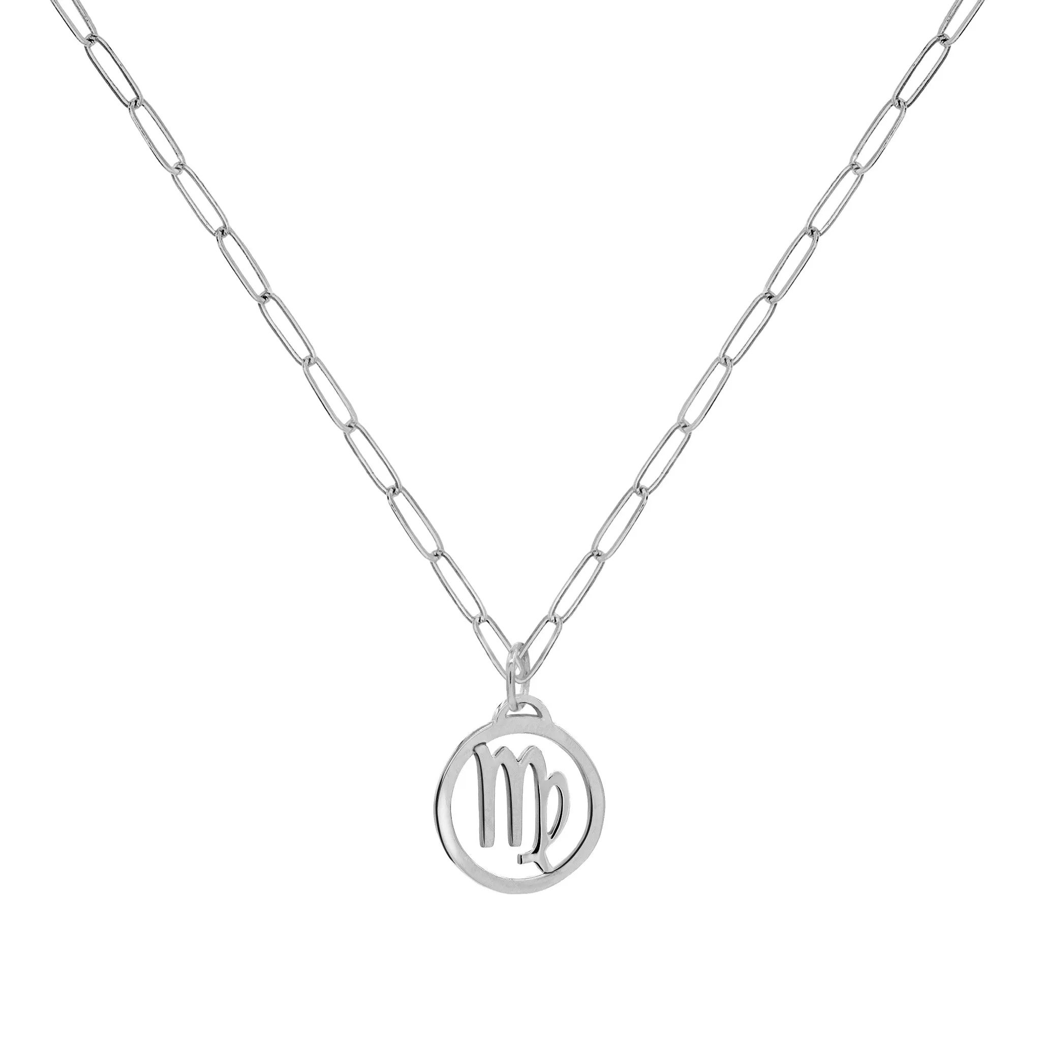 Flat Virgo Pendant with Adelaide Mini Chain in 14k Gold sold by Haverhill product image thumbnail 5