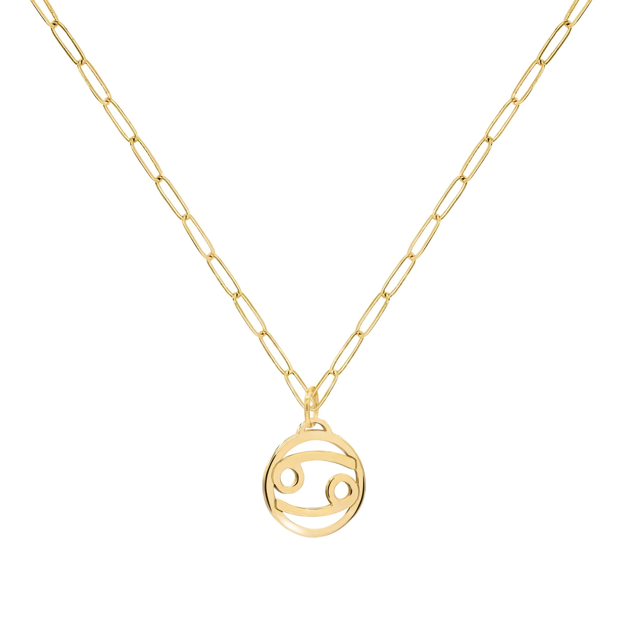 Flat Cancer Pendant with Adelaide Mini Chain in 14k Gold sold by Haverhill