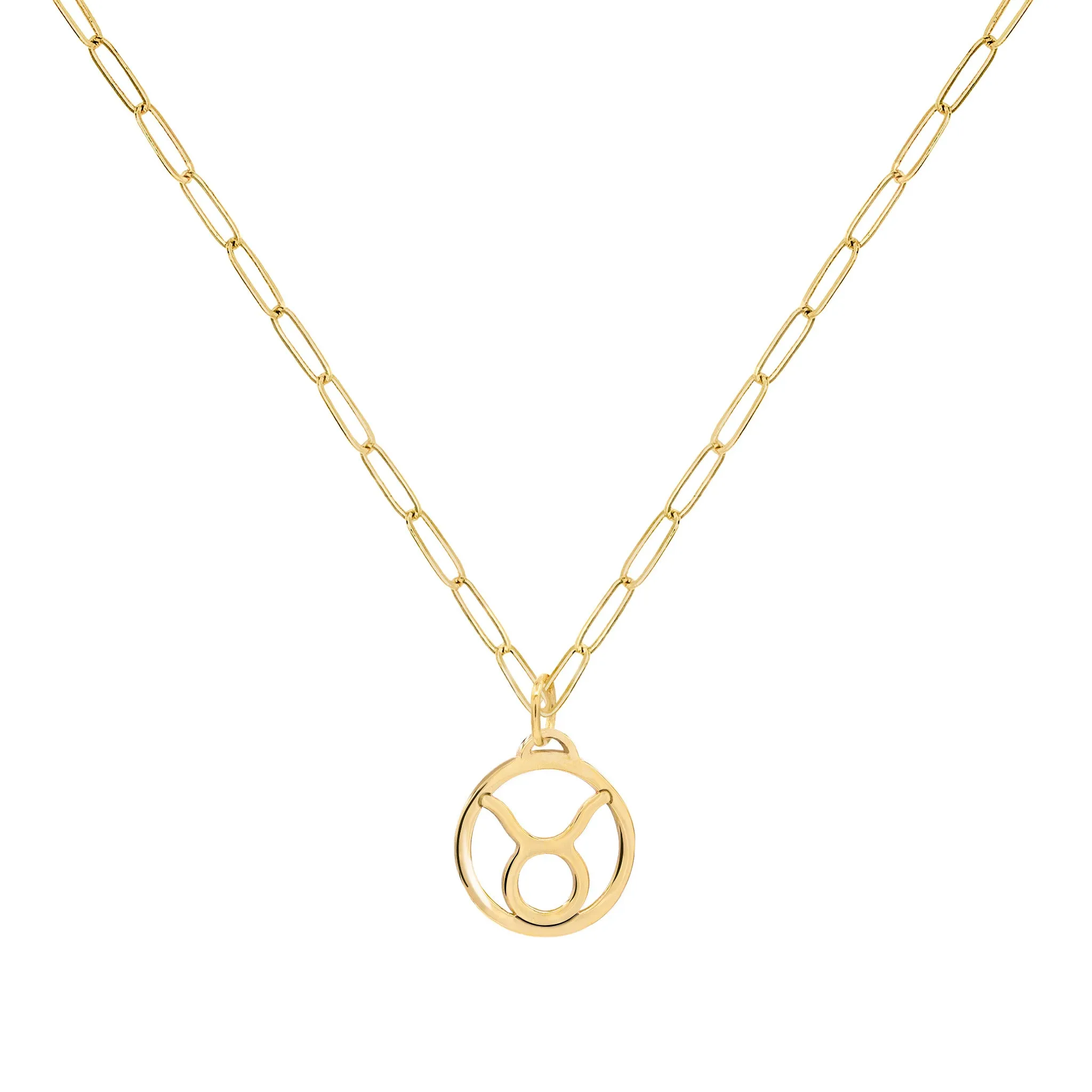 Flat Taurus Pendant with Adelaide Mini Chain in 14k Gold sold by Haverhill