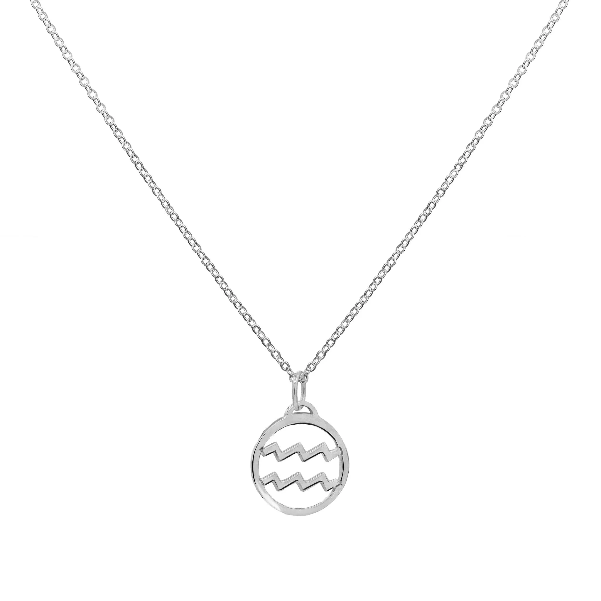 Flat Aquarius Pendant with Classic Chain in 14k Gold sold by Haverhill product image thumbnail 4