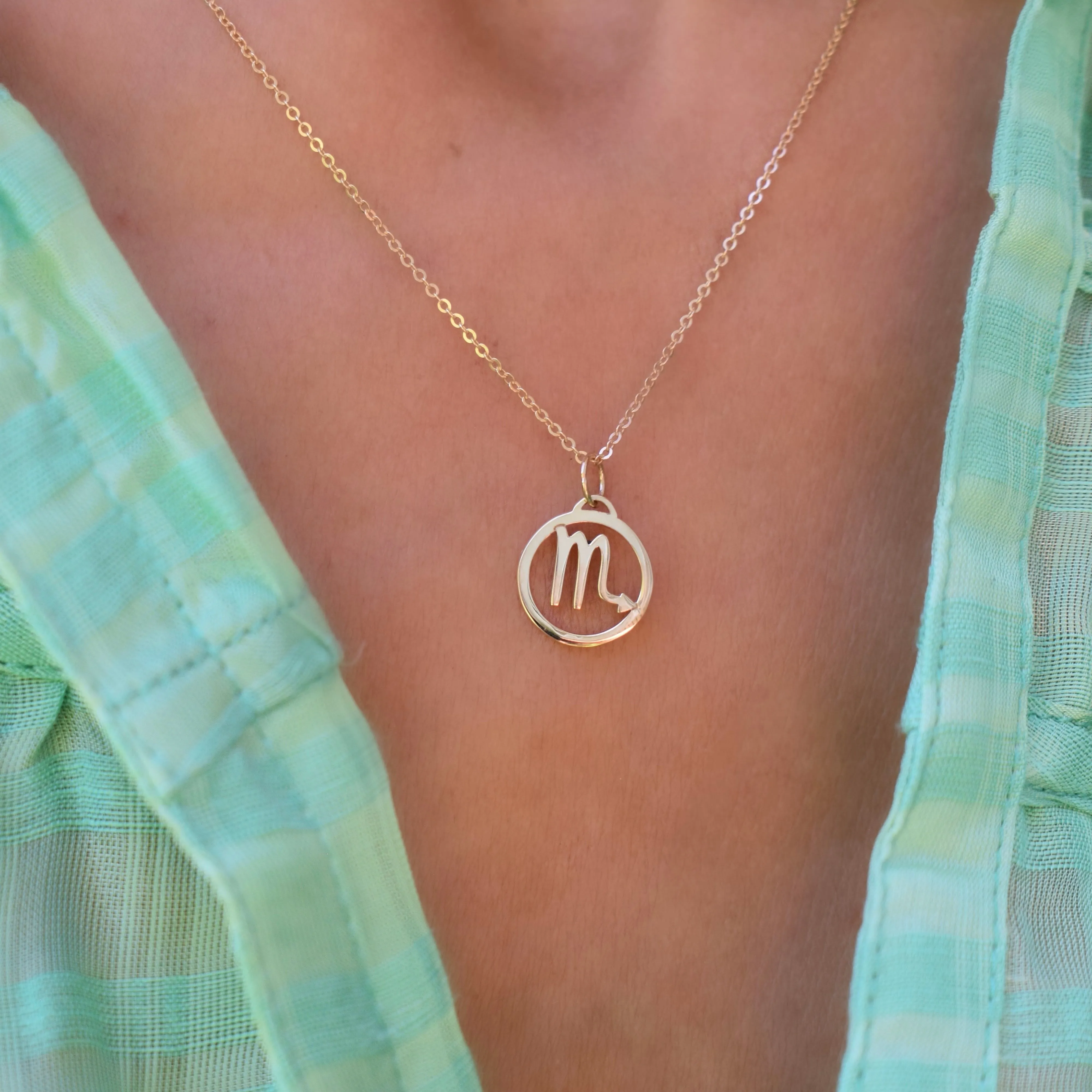 Flat Scorpio Pendant with Classic Chain in 14k Gold sold by Haverhill product image thumbnail 3