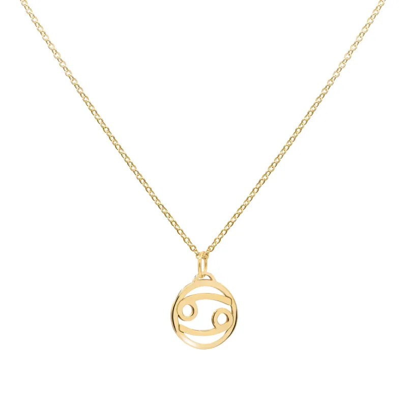 Flat Cancer Pendant with Classic Chain in 14k Gold sold by Haverhill