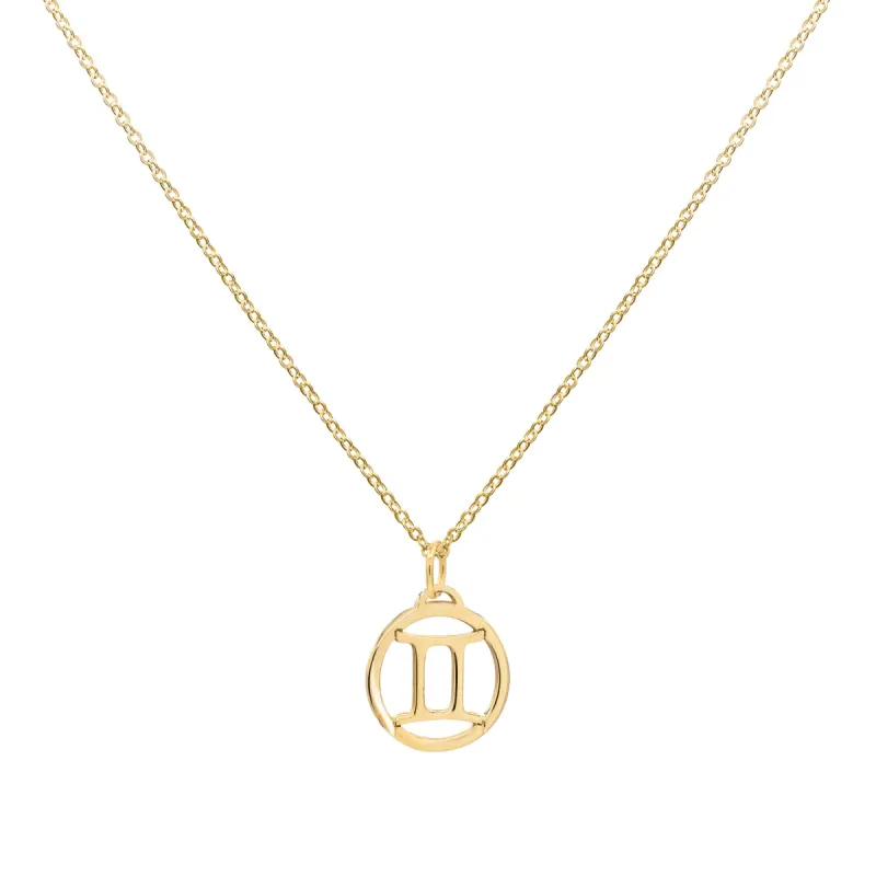 Flat Gemini Pendant with Classic Chain in 14k Gold sold by Haverhill