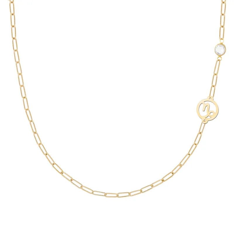 Capricorn & Birthstone Adelaide Mini Necklace in 14k Gold sold by Haverhill