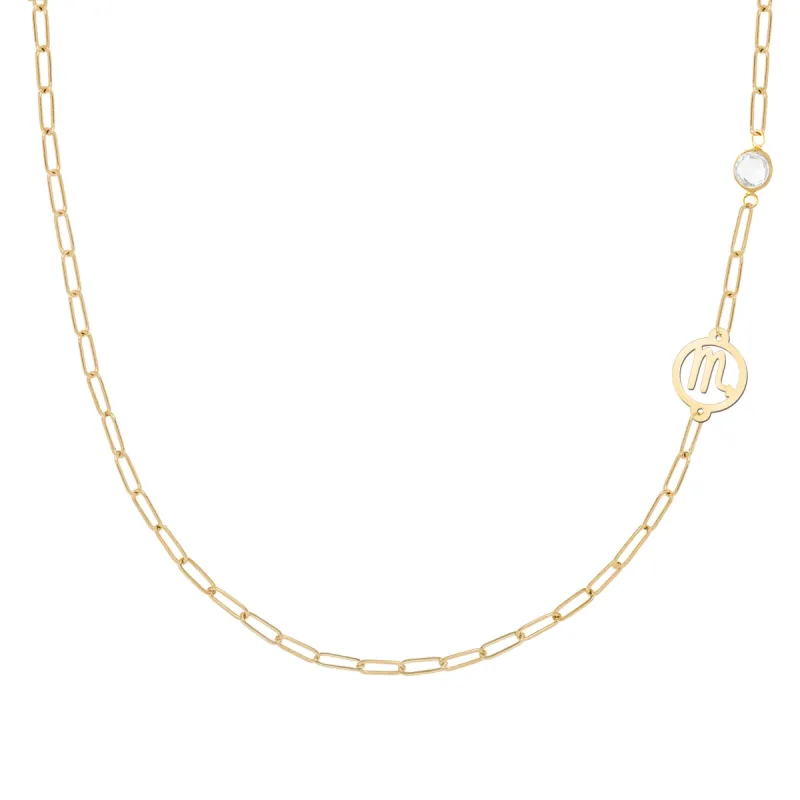 Scorpio & Birthstone Adelaide Mini Necklace in 14k Gold sold by Haverhill