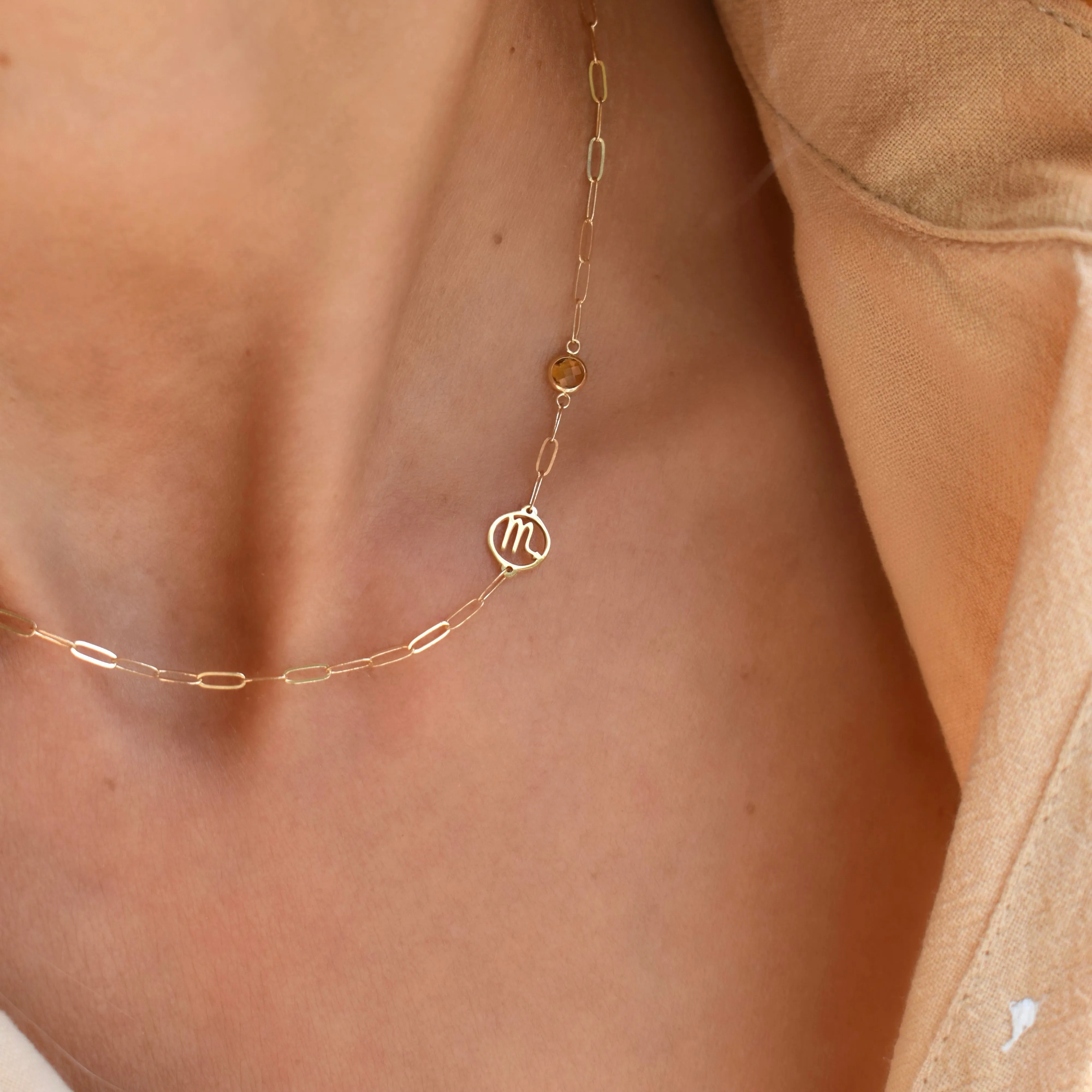 Scorpio & Birthstone Necklace on Adelaide Mini in 14k Gold sold by Haverhill product image thumbnail 2