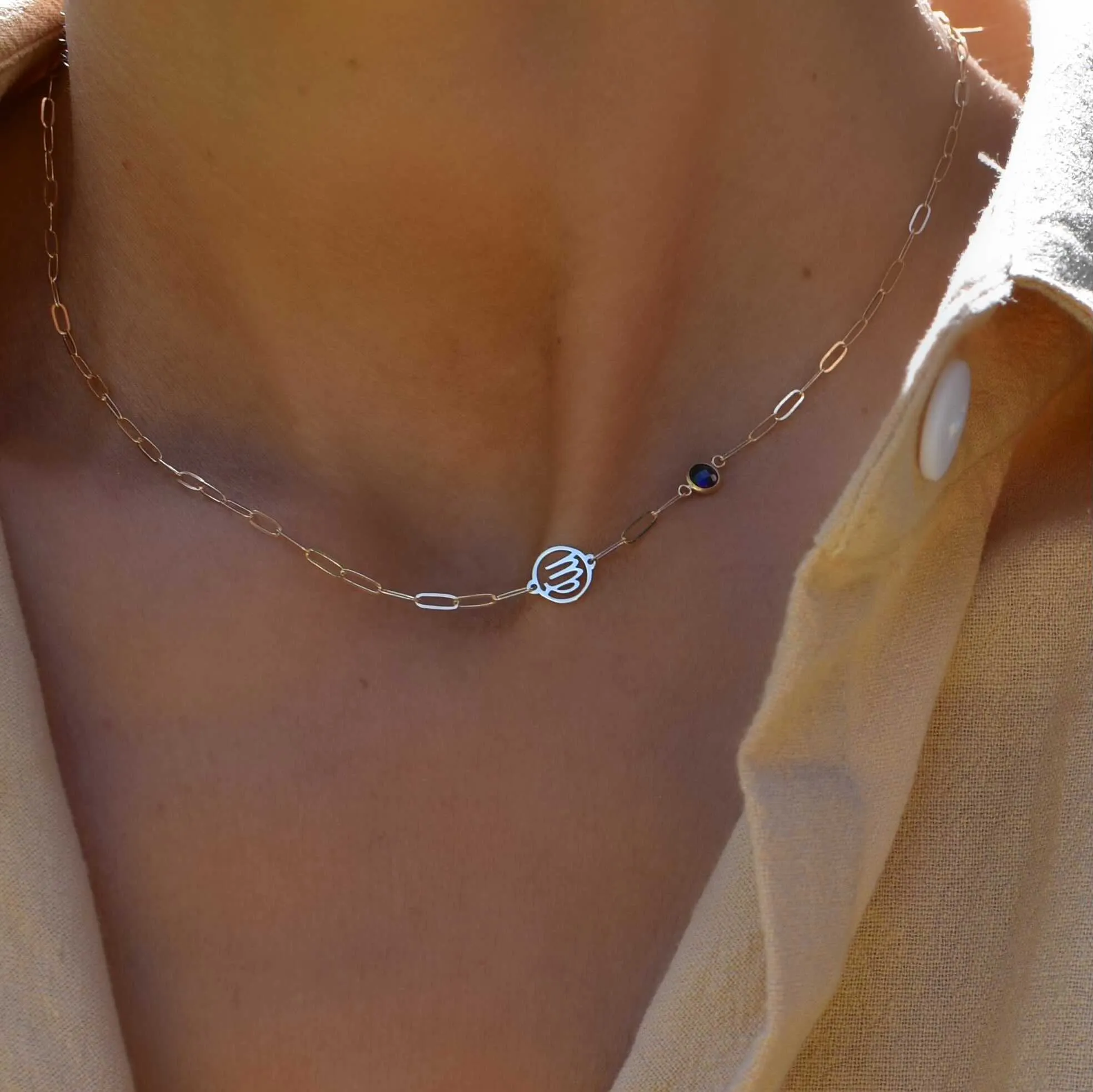 Virgo & Birthstone Necklace on Adelaide Mini in 14k Gold sold by Haverhill product image thumbnail 3