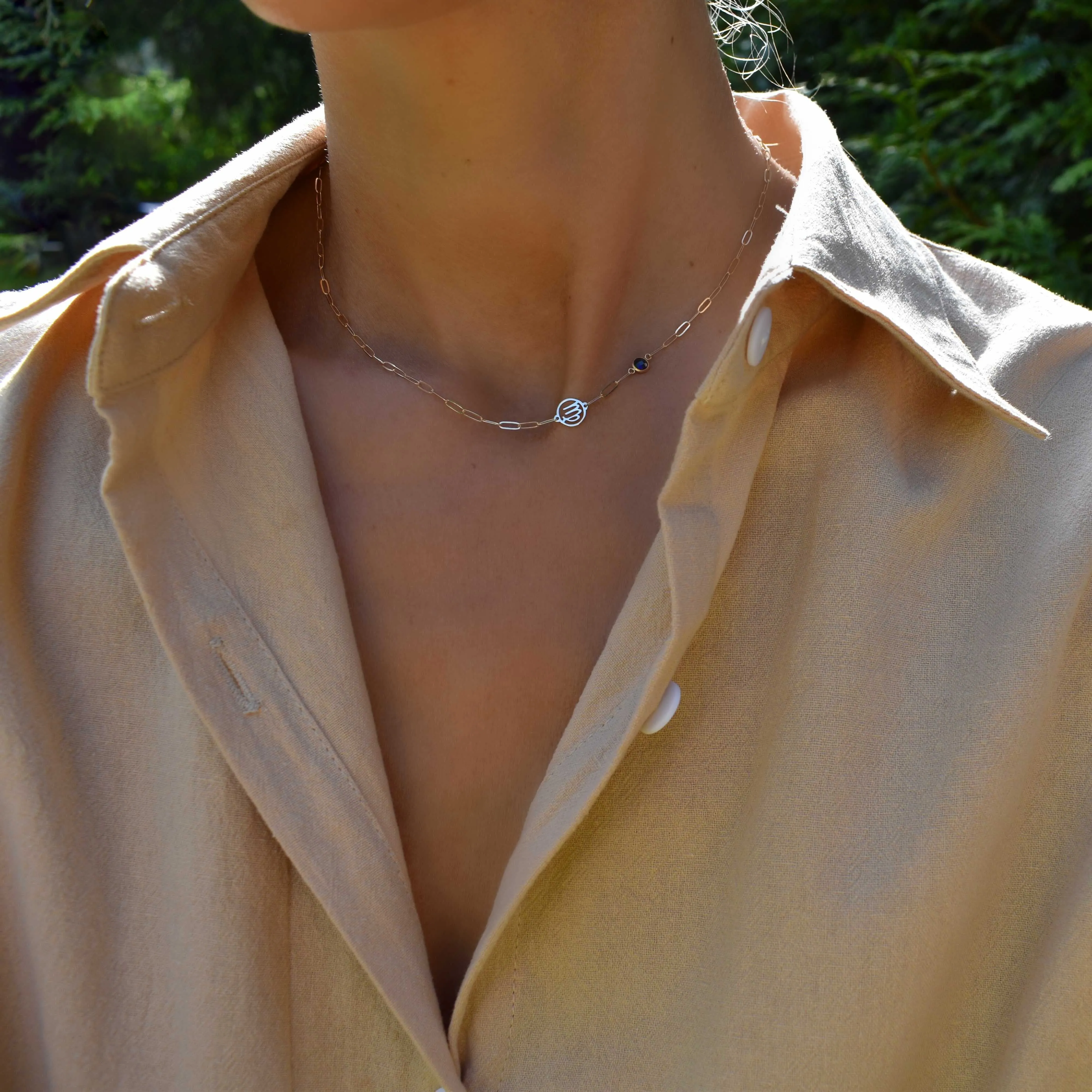 Virgo & Birthstone Necklace on Adelaide Mini in 14k Gold sold by Haverhill product image thumbnail 2