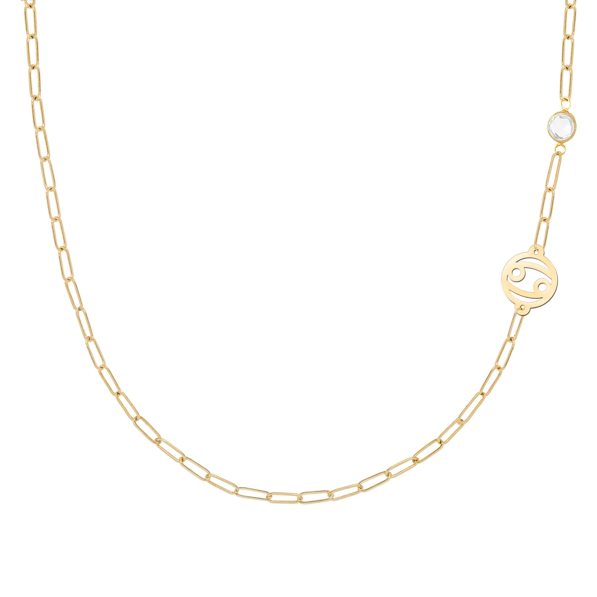 Cancer & Birthstone Necklace on Adelaide Mini in 14k Gold sold by Haverhill