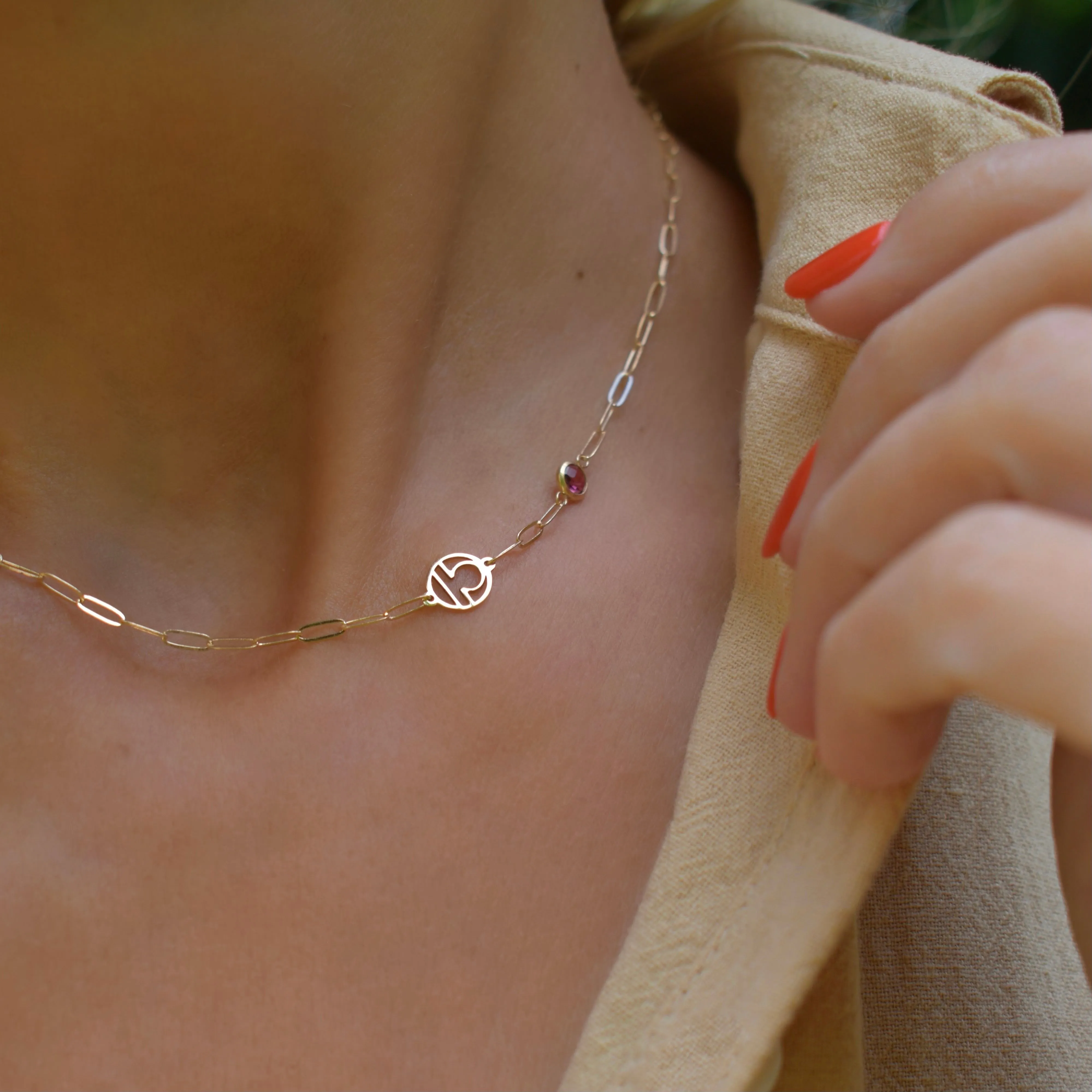 Libra & Birthstone Necklace on Adelaide Mini in 14k Gold sold by Haverhill product image thumbnail 3